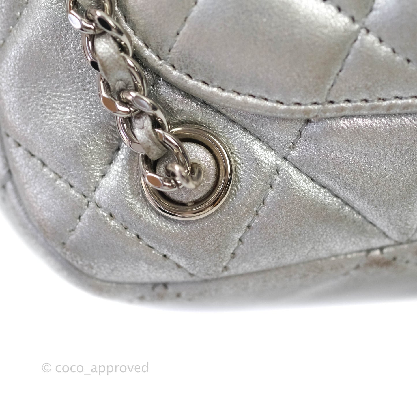 Chanel Quilted Small Metallic Silver Backpack in Seoul Lambskin Silver Hardware