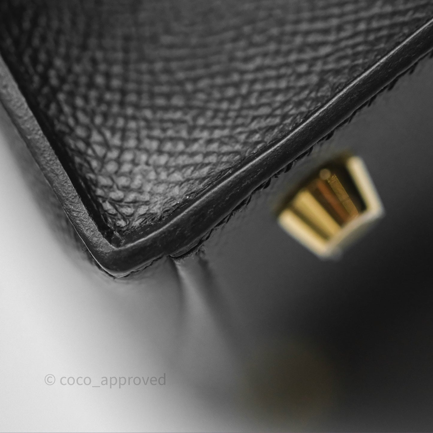 Hermès Sellier Kelly 25 Black Noir 89 Epsom Gold Hardware