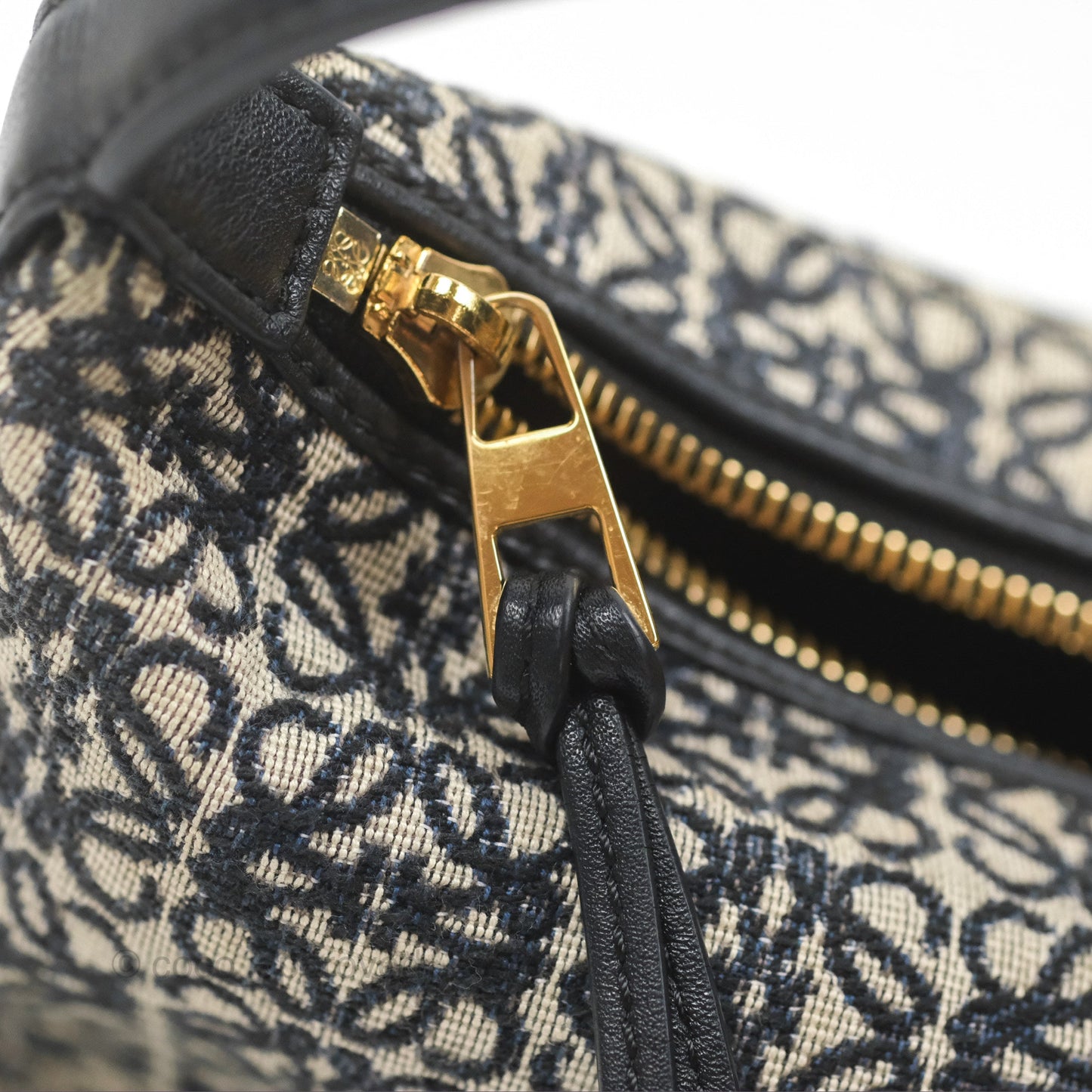Loewe Small Cubi bag in Anagram Jacquard & Calfskin Navy/ Black