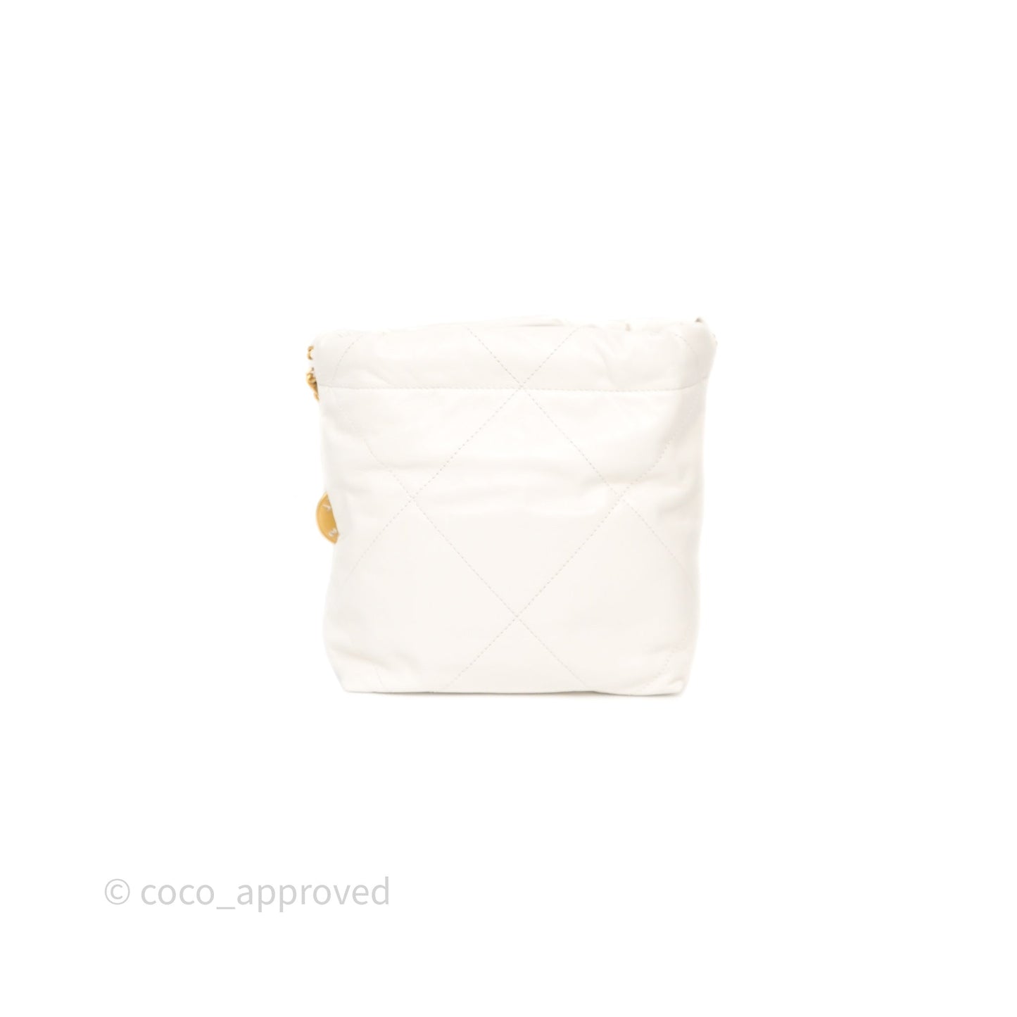 Chanel 22 Mini Bag White Calfskin Aged Gold Hardware