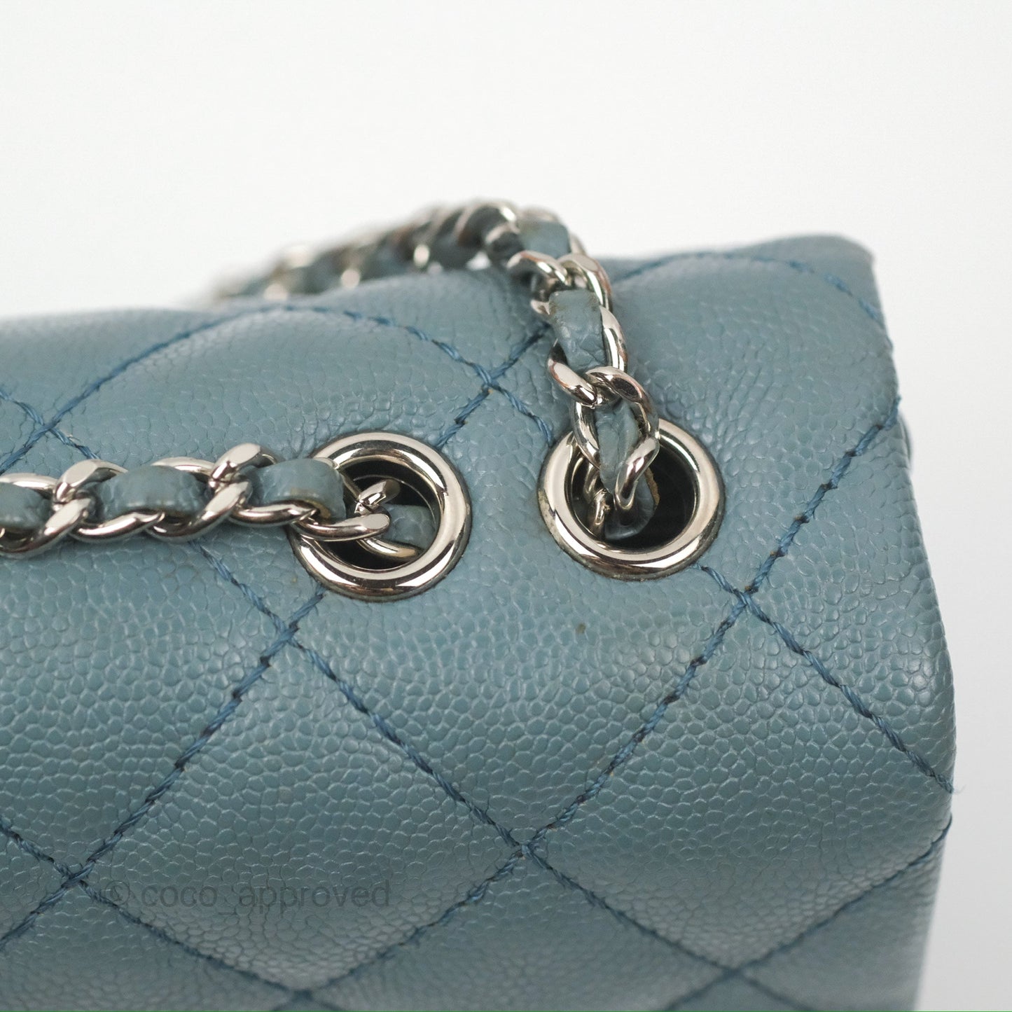 Chanel Quilted Small Urban Companion Flap Bag Blue Caviar Silver Hardware