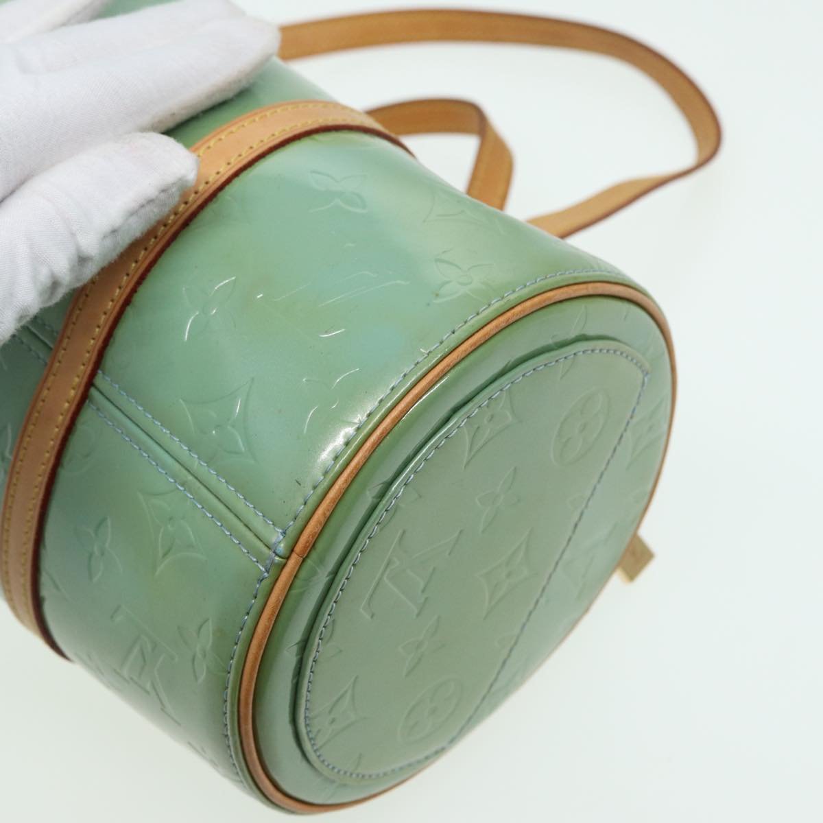 LOUIS VUITTON Monogram Vernis Bedford Hand Bag Baby Blue M91007 LV 84173