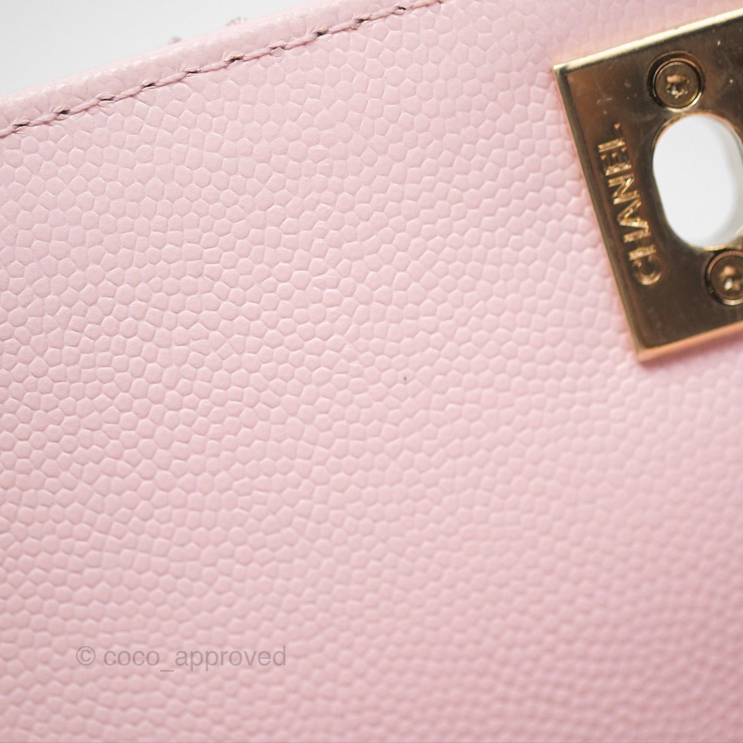 Chanel Small Coco Handle Light Pink Caviar Gold Hardware