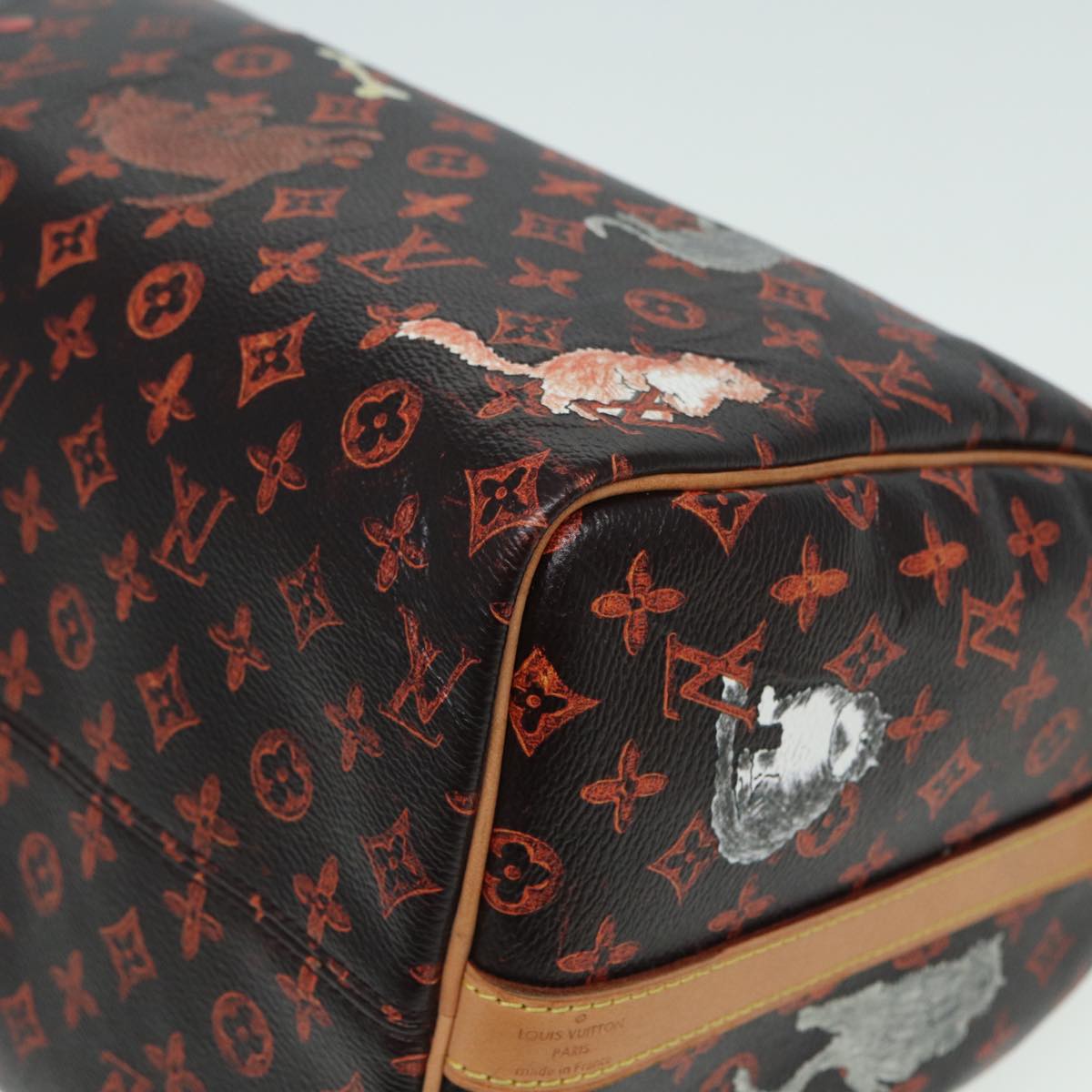 LOUIS VUITTON Catgram Speedy Bandouliere 30 Hand Bag Brown M44401 LV 84188