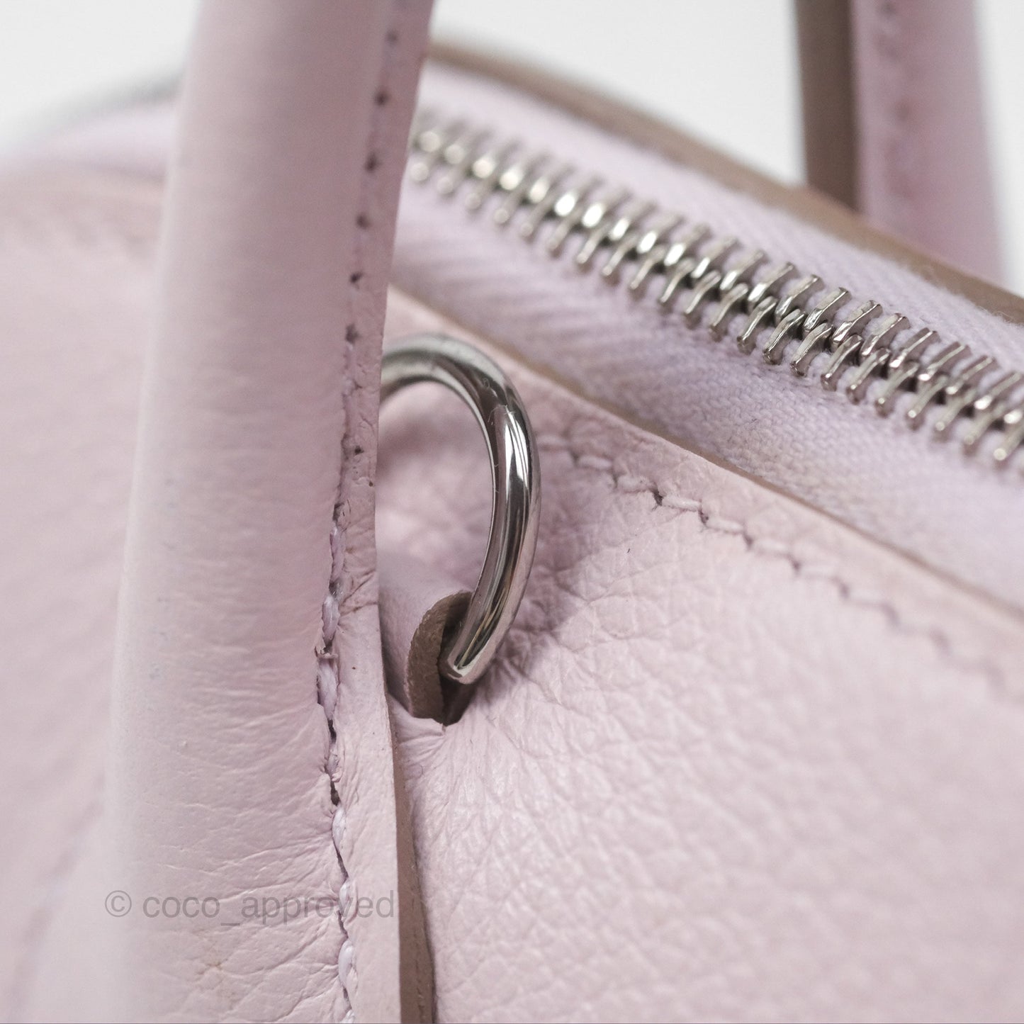 Hermès Bolide Mini 1923 Verso Evercolor Mauve Pale 09/ Caramel 28 Palladium Hardware