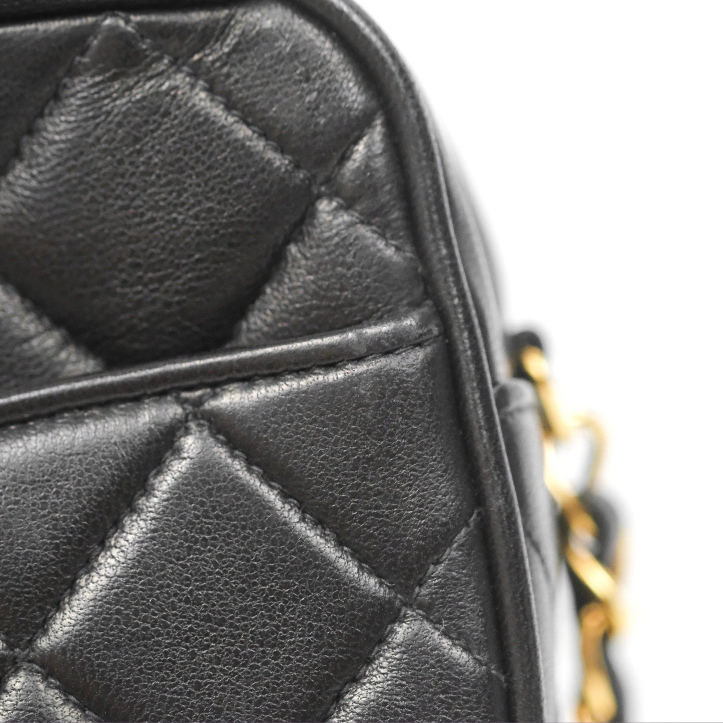 Chanel Vintage Camera Bag Black Lambskin 24K Gold Hardware