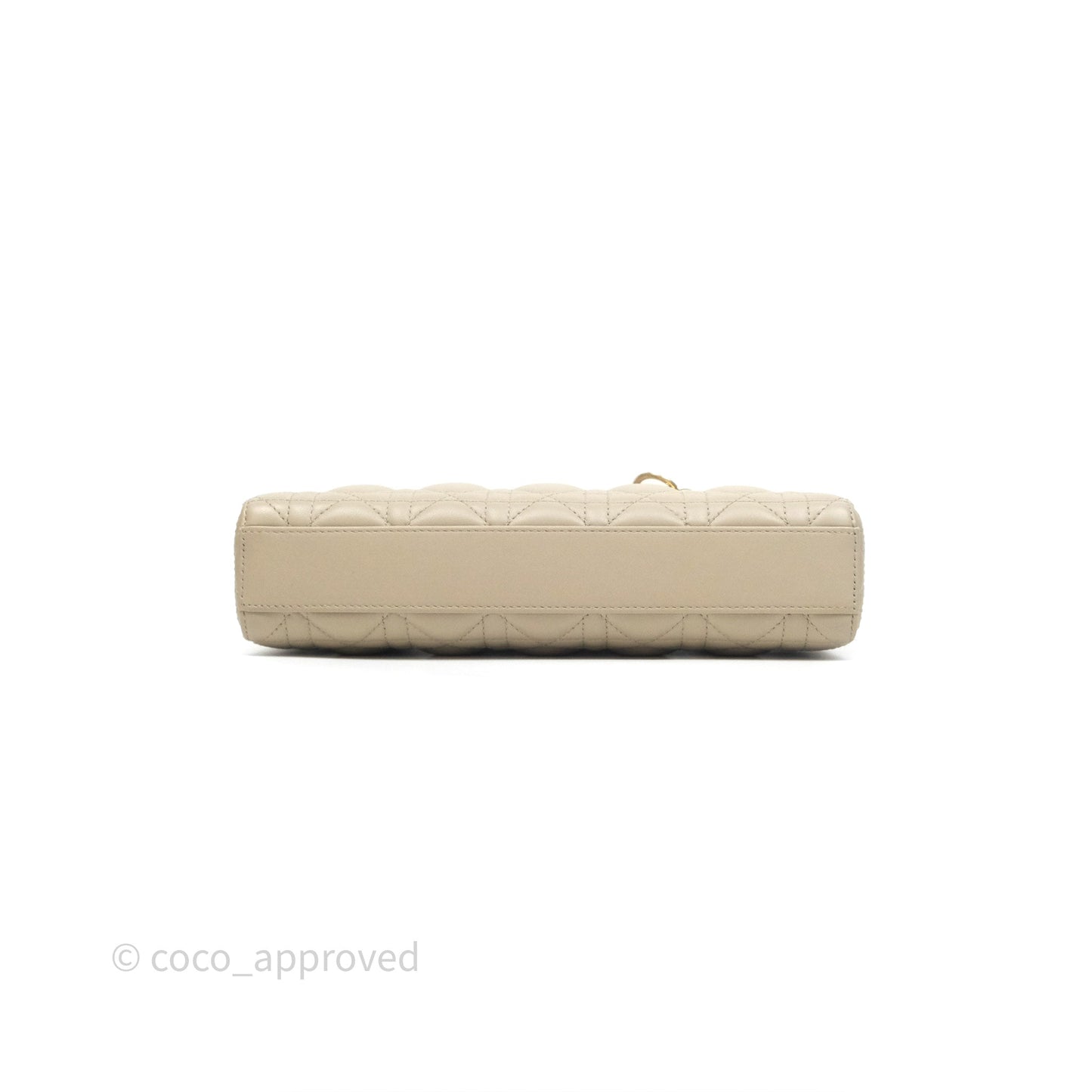 Dior Medium Lady D-Joy Bag Sand Lambskin Cannage Gold Hardware