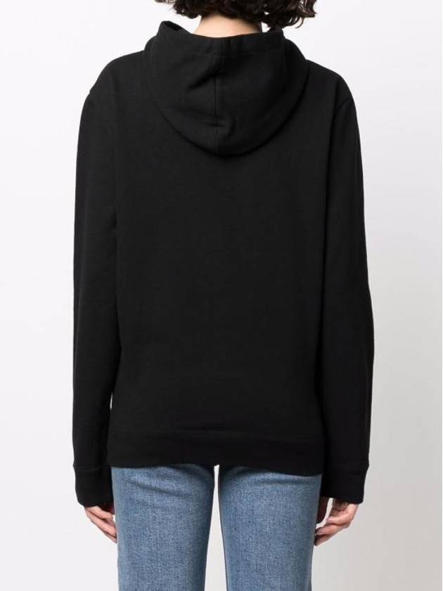 Luxury Saint Laurent Signature Logo Hooded Top Black