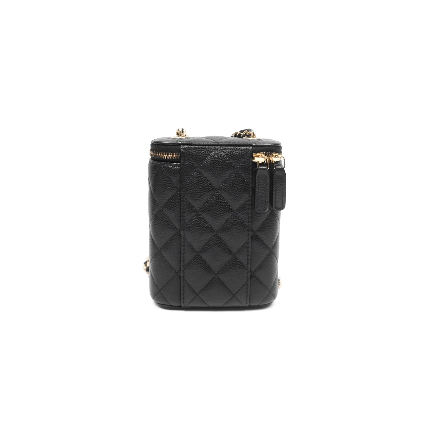Chanel Classic Mini Vanity With Chain Black Caviar Gold Hardware