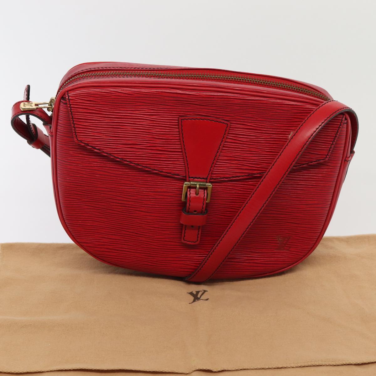 LOUIS VUITTON Epi Jeune Fille MM Shoulder Bag Red M52157 LV 84265