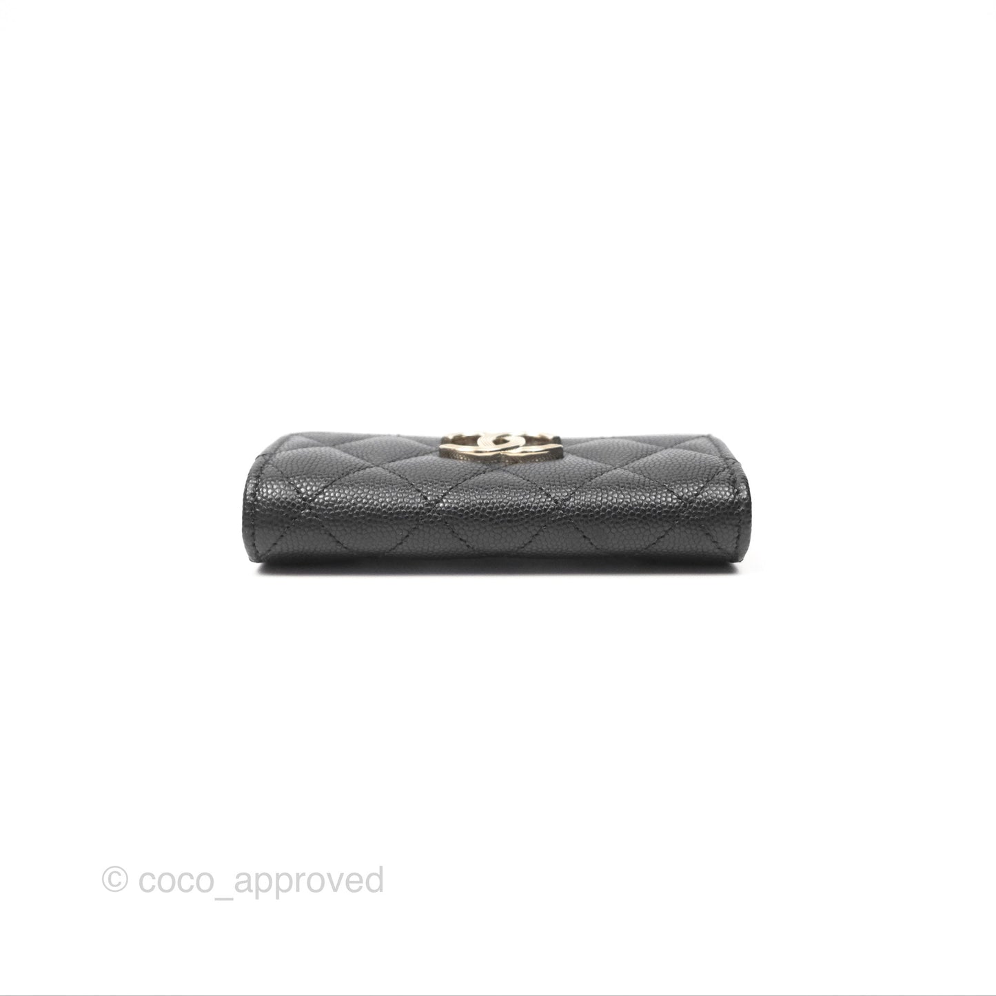 Chanel Flap Card Holder Black Caviar CC Gold Hardware