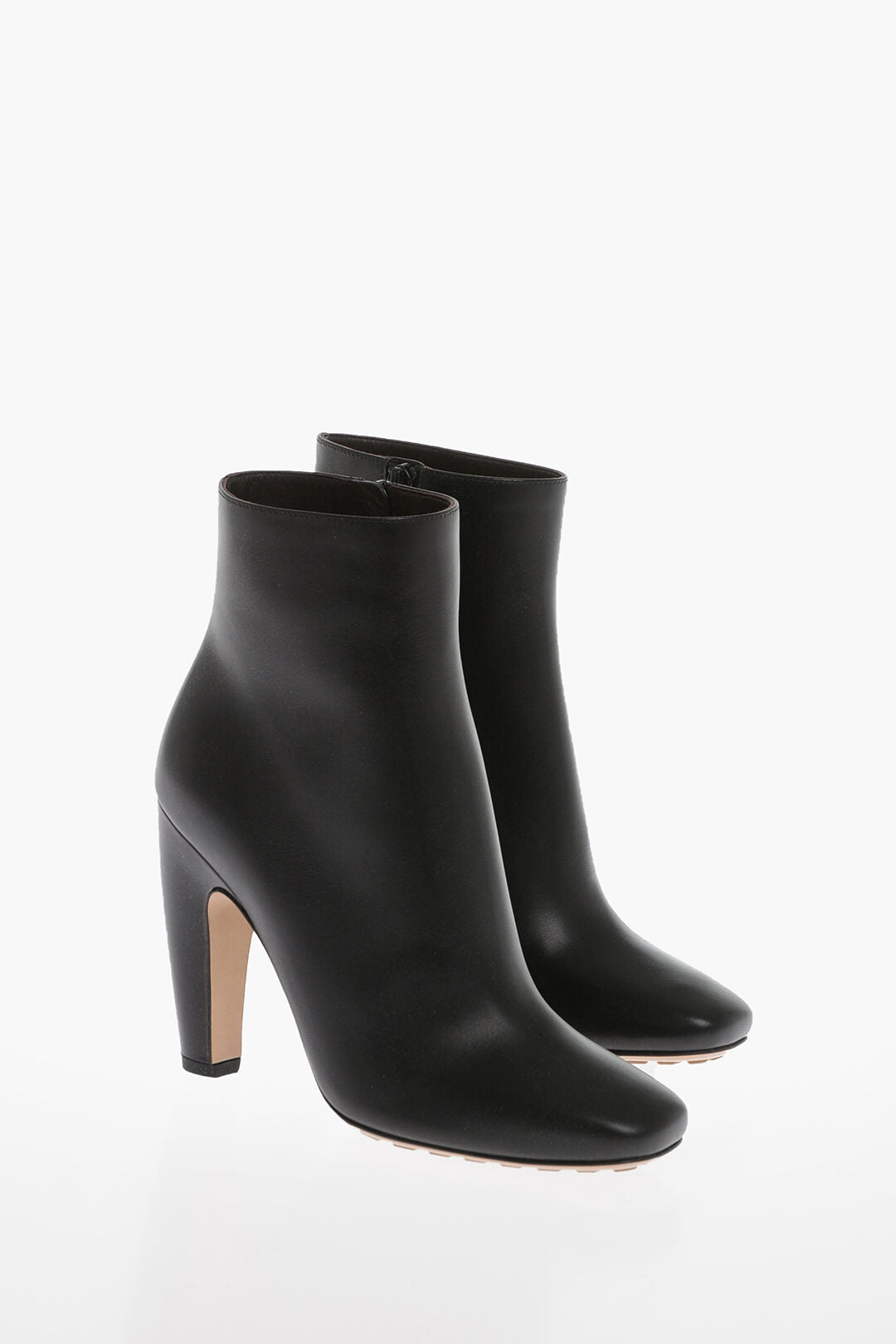 Luxury Bottega Veneta Leather Pompei Booties With Inner Zip 11Cm