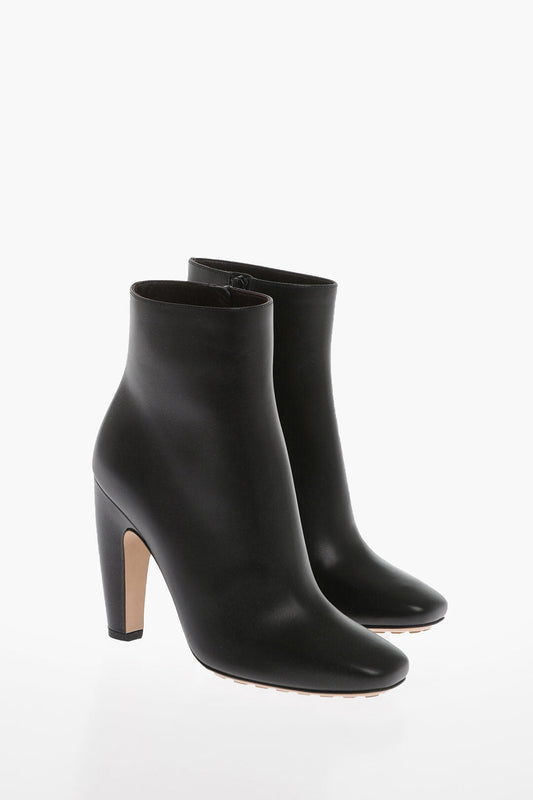 Luxury Bottega Veneta Leather Pompei Booties With Inner Zip 11Cm