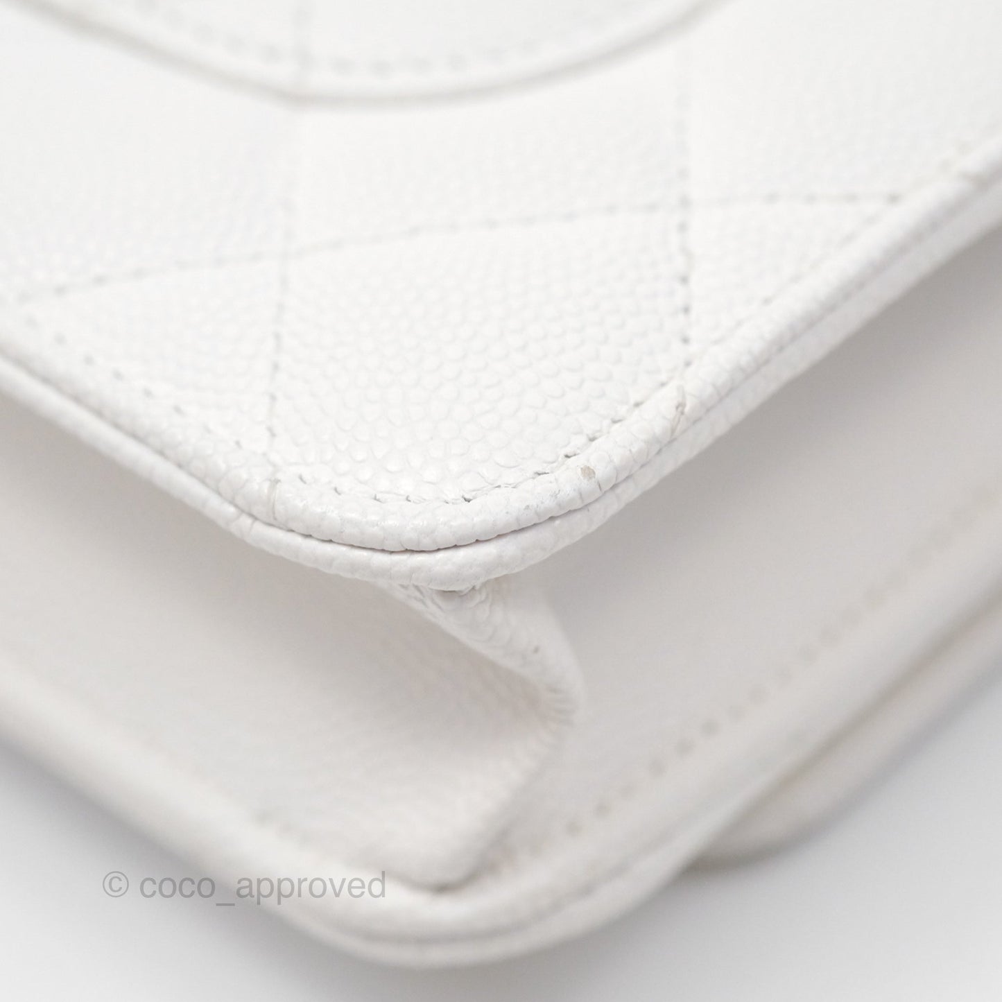 Chanel Quilted Classic Wallet on Chain WOC White Caviar Gold Hardware