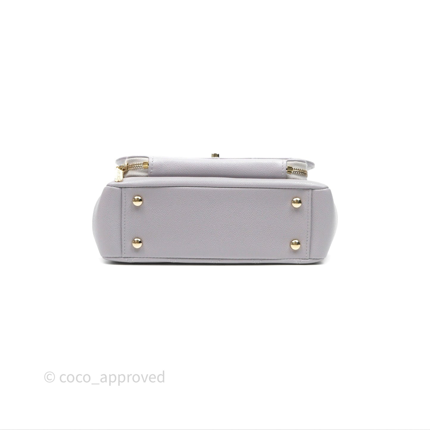 Chanel Quilted Medium Business Affinity Flap Light Grey Caviar Gold Hardware
