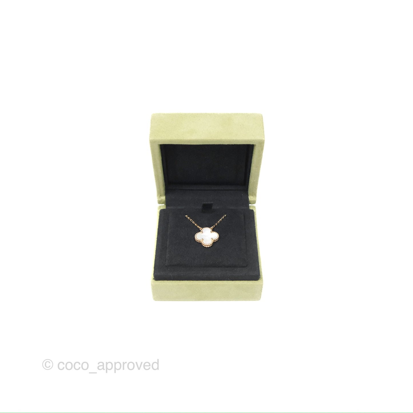 Van Cleef & Arpels Vintage Alhambra Pendant Necklace White Mother-of-pearl Yellow Gold