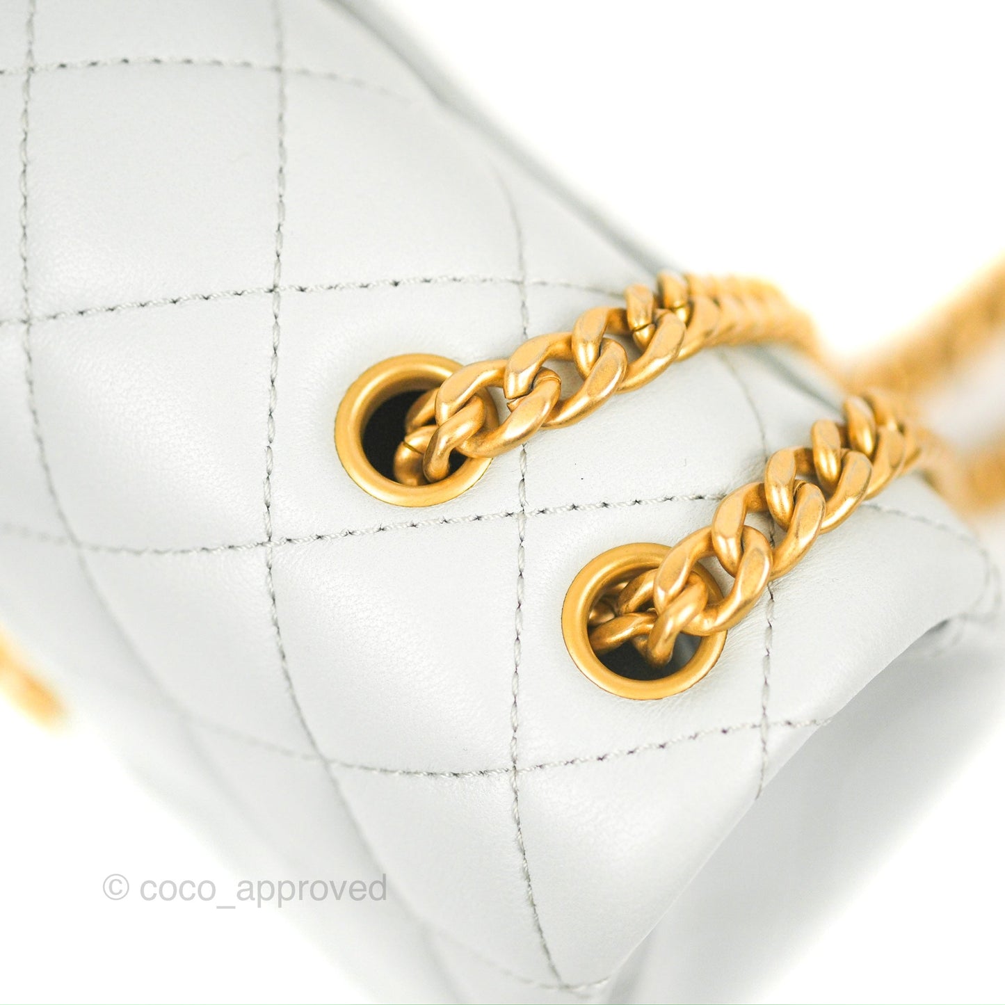 Chanel Quilted Mini Square Flap with Camellia Adjustable Chain Blue Clair Lambskin 23S