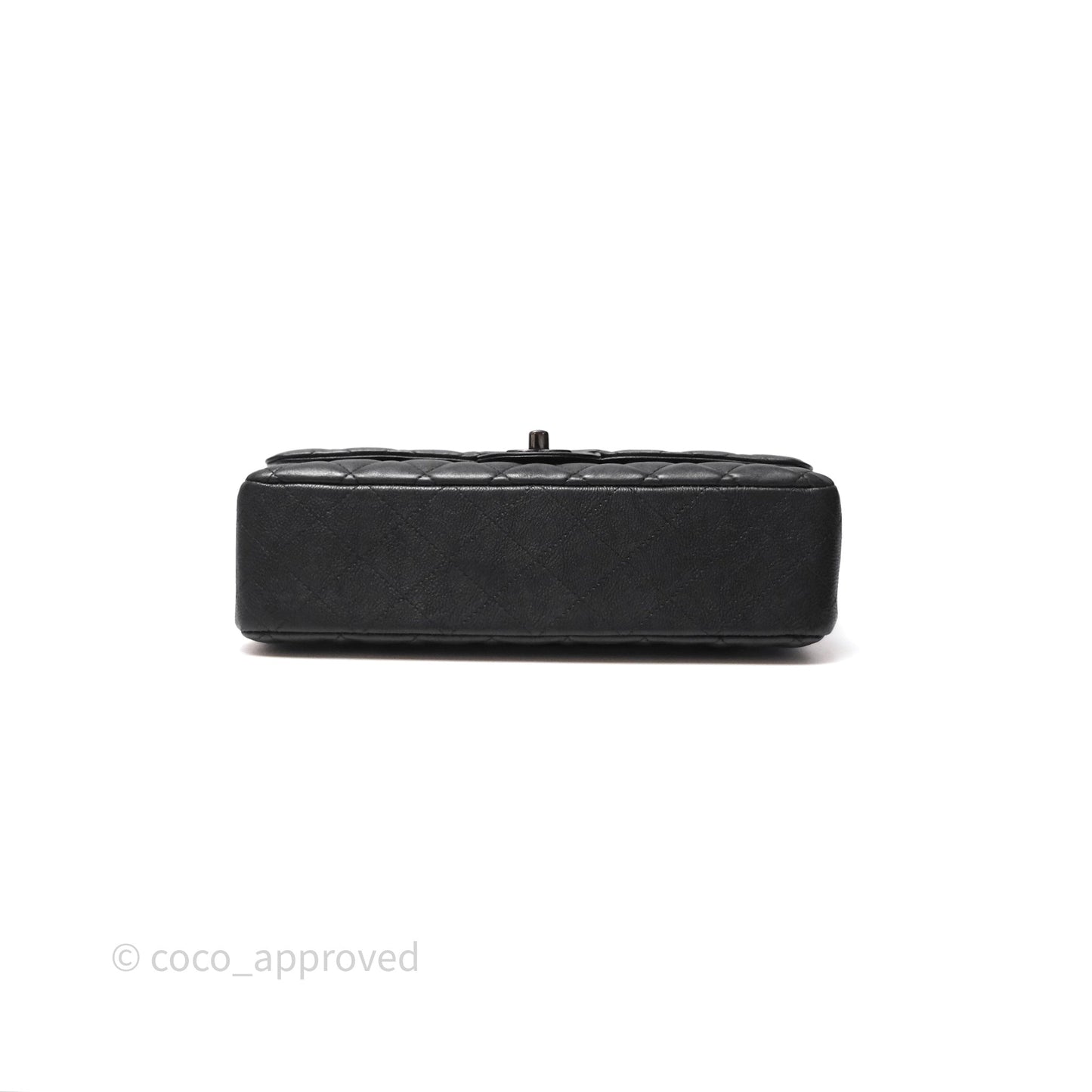 Chanel Classic Quilted M/L Medium Double Flap So Black Calfskin
