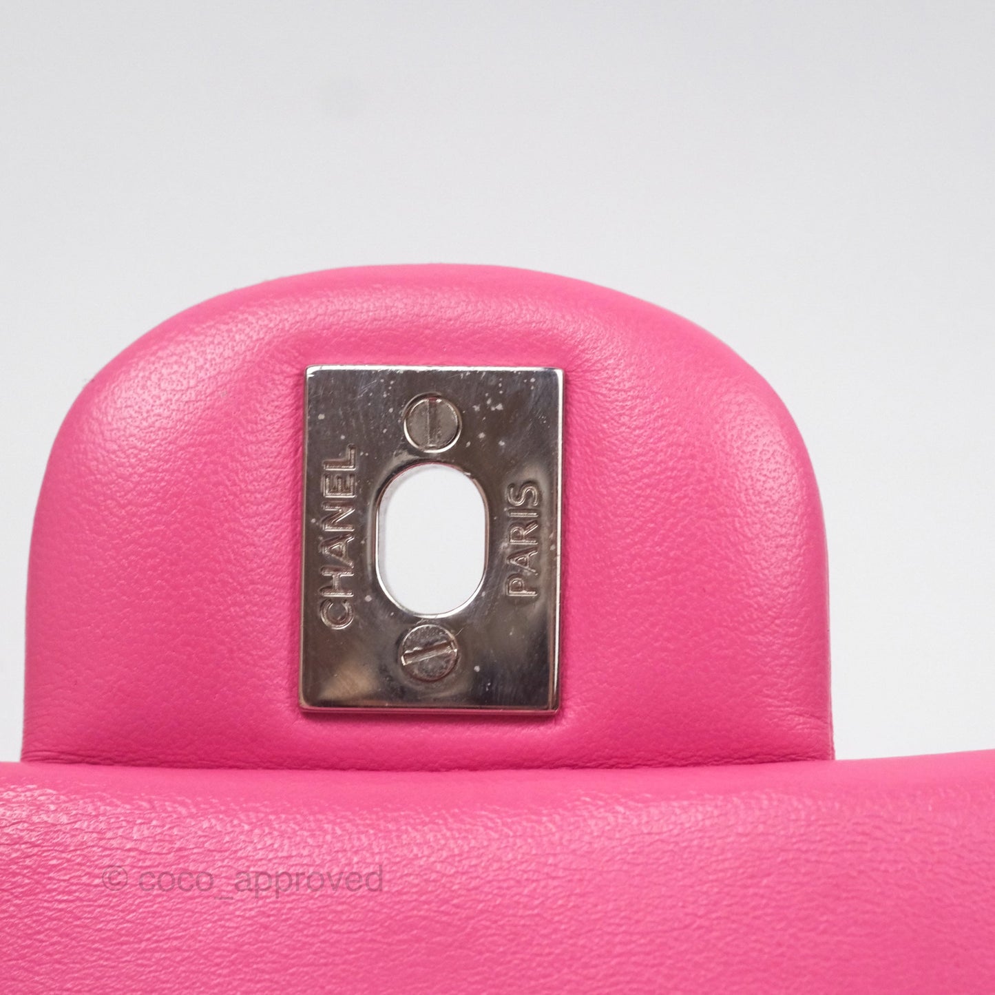 Chanel Quilted Mini Rectangular Flap Pink Lambskin Silver Hardware