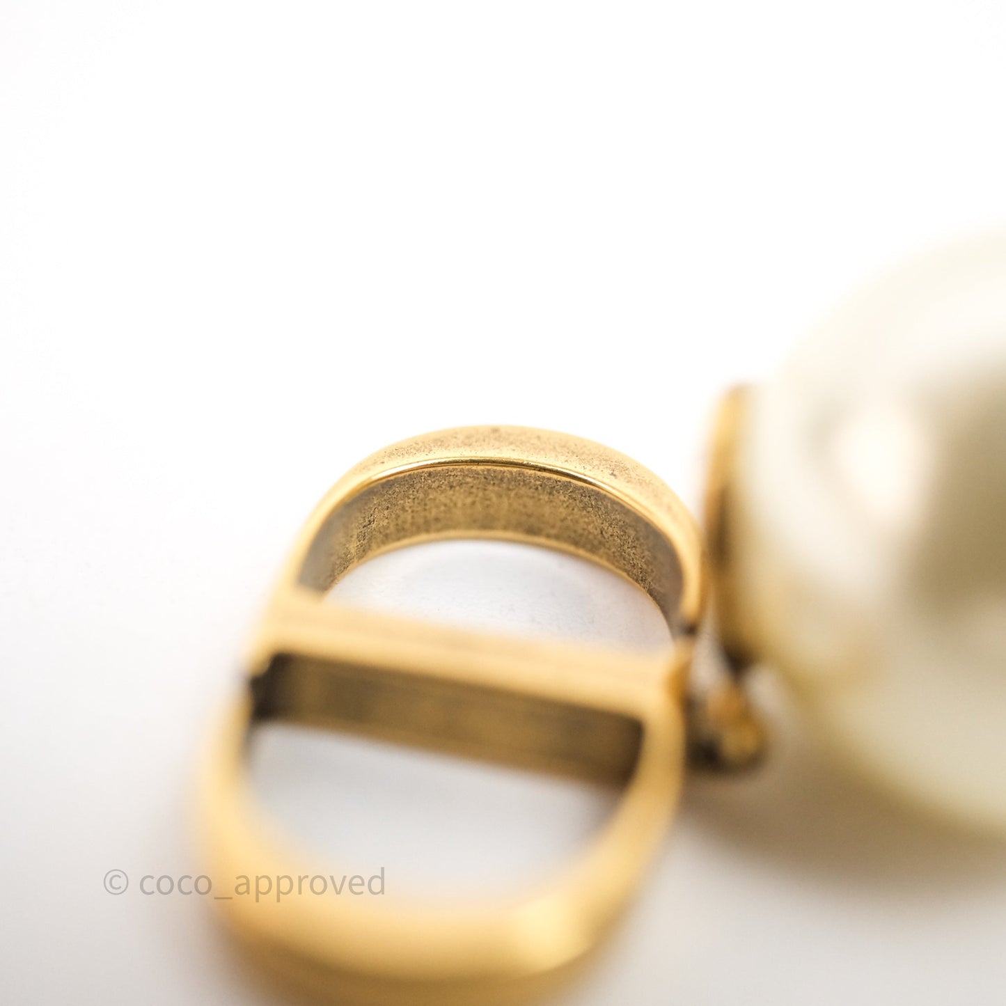 Christian Dior Tribales Pearl CD Earrings Gold Tone