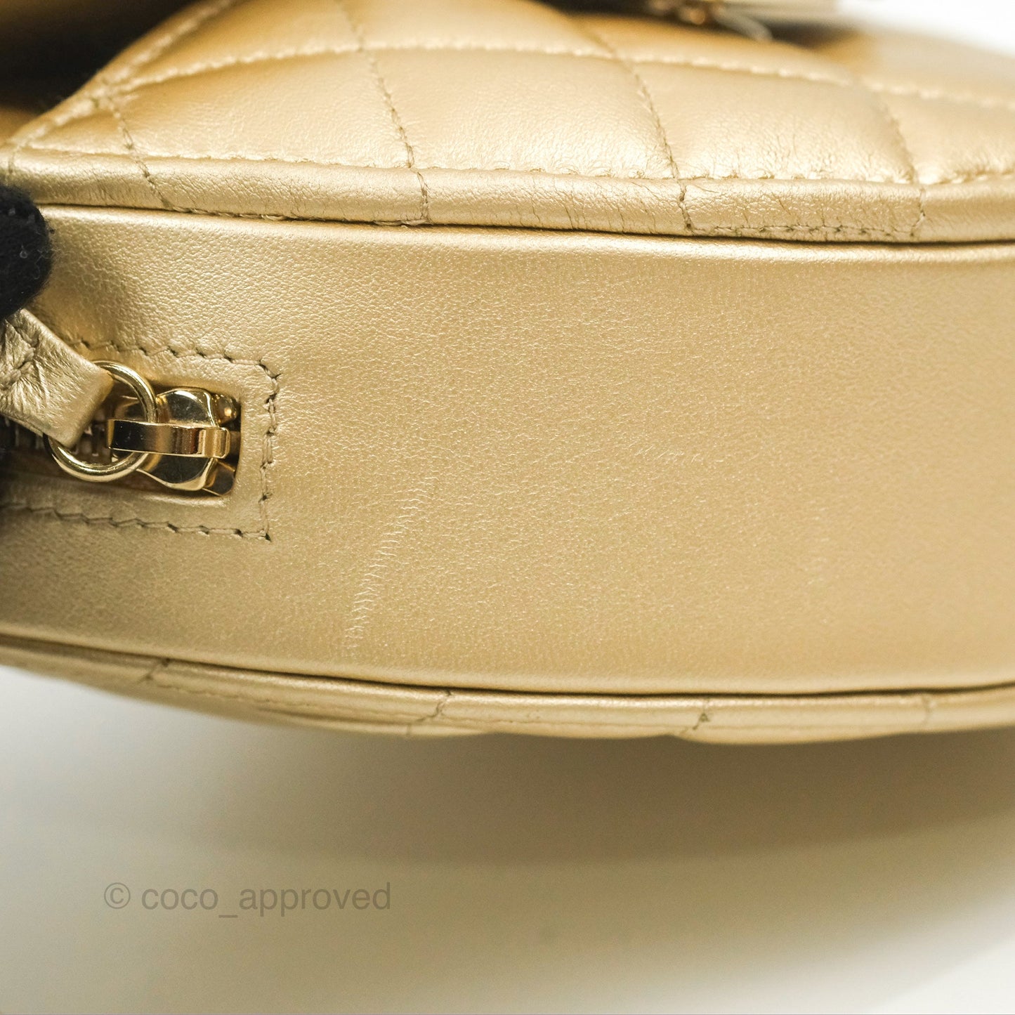 Chanel Small Heart Bag Iridescent Gold Lambskin Gold Hardware 22S