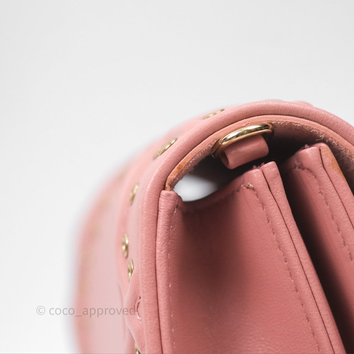 Christian Dior Lambskin Studded Vertical Diorama Dust Candy