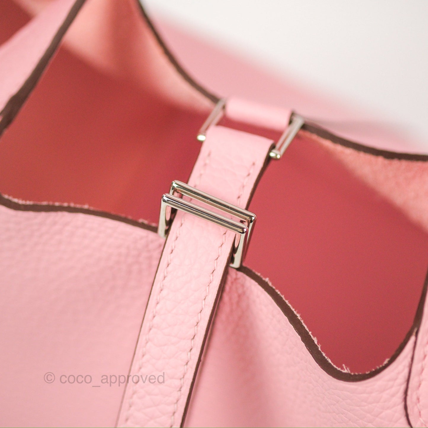 Hermès Picotin 18 Rose Sakura Clemence Palladium Hardware