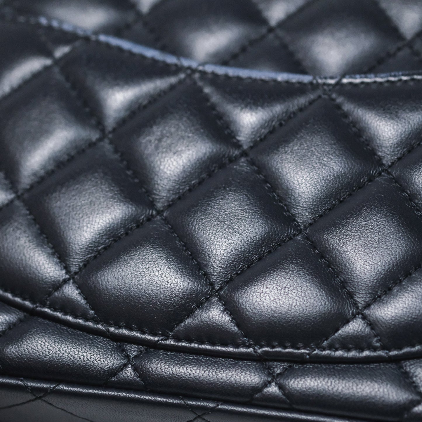 Chanel Mini Square Flap Quilted Navy Lambskin Gold Hardware