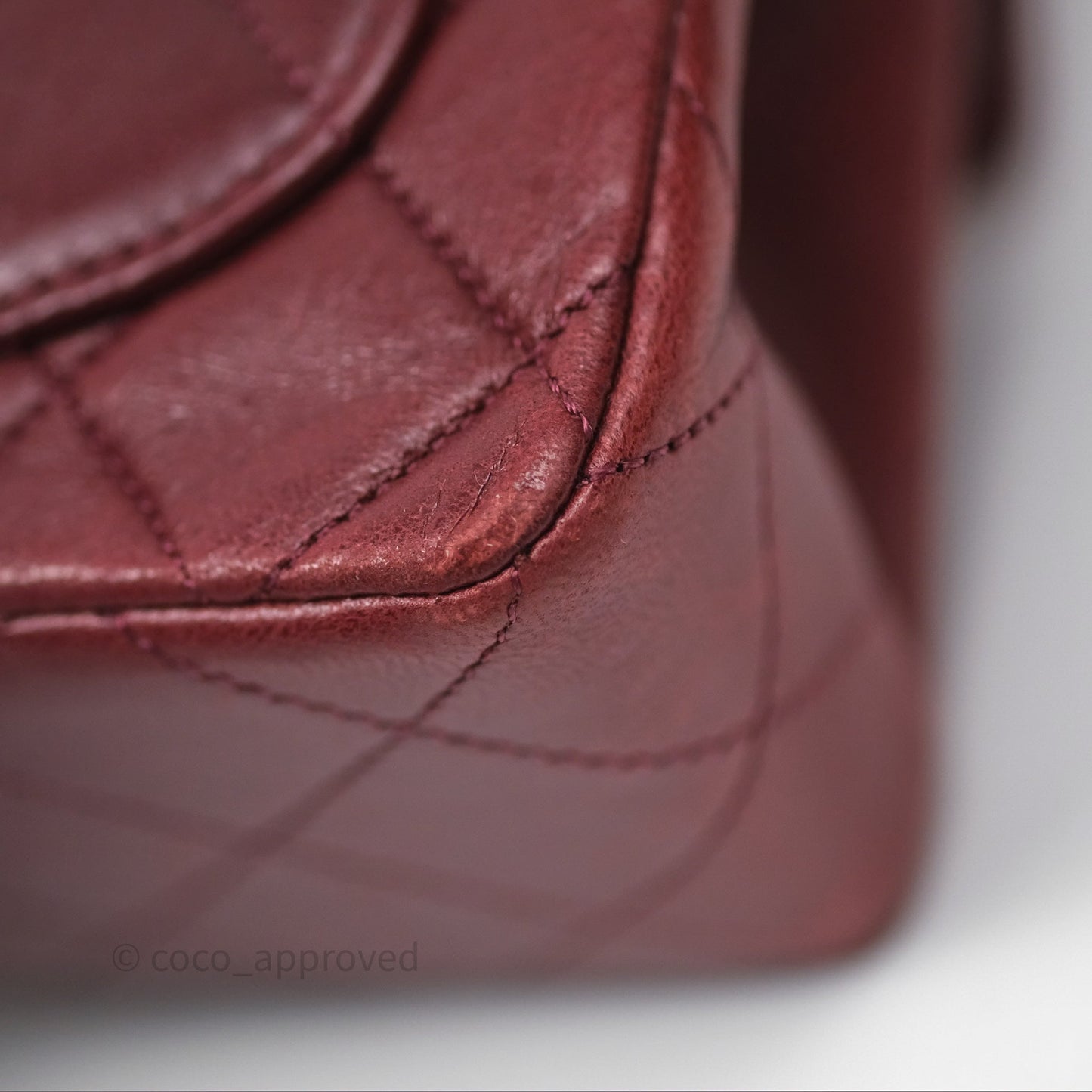 Chanel Vintage Mini Square Burgundy Lambskin 24K Gold Hardware