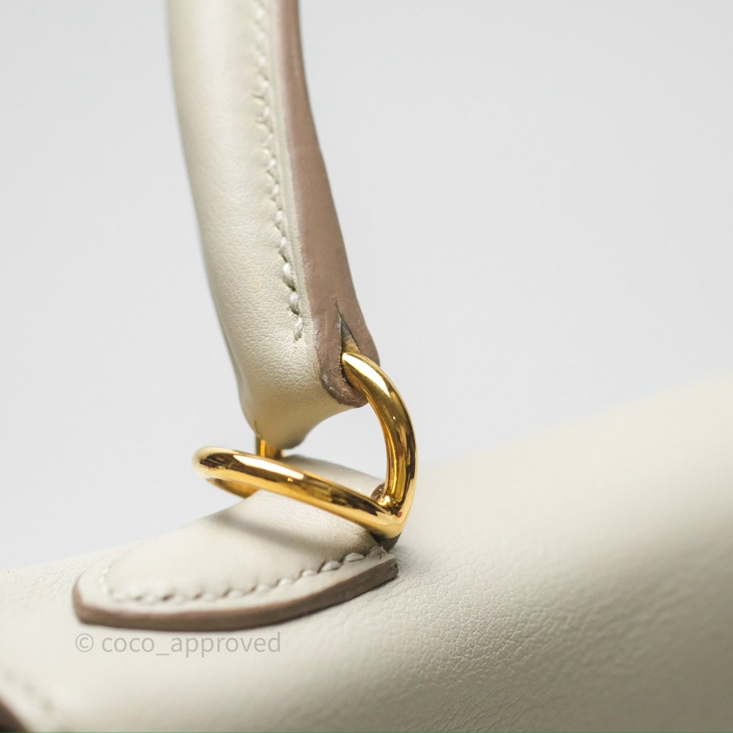 Hermès Retourne Swift Kelly 25 Gris Perle 80 Gold Hardware