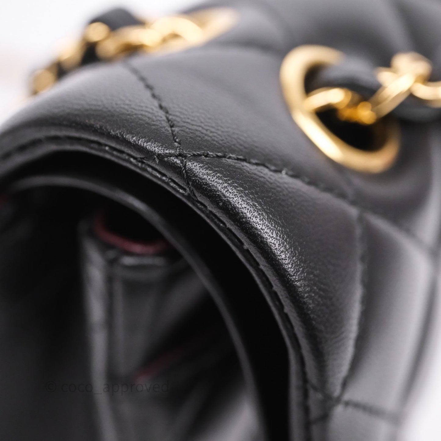 Chanel Small Classic Flap Quilted Black Lambskin Gold Hardware