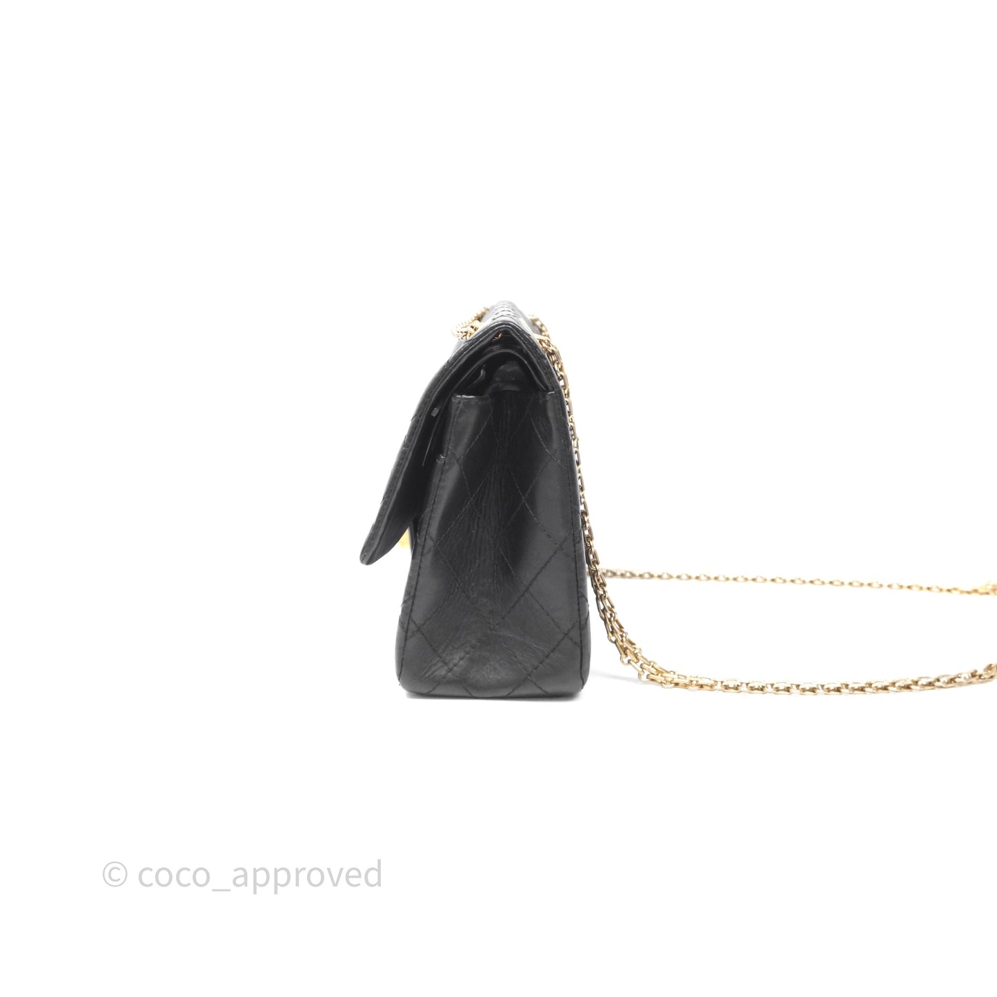 Chanel Reissue 226 Quilted Aged Calfskin Black Aged Gold Hardware