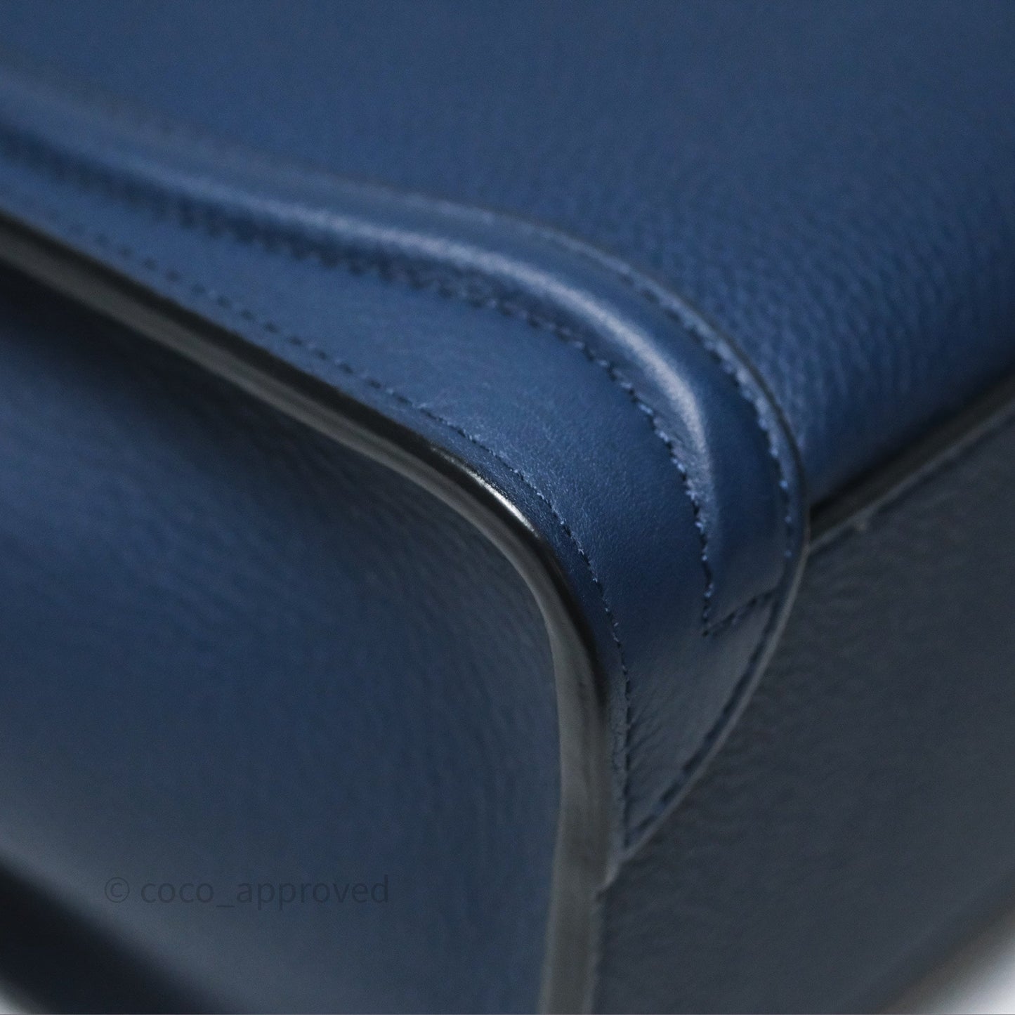 Celine Nano Luggage Handbag Navy Grained Calfskin Gold Hardware