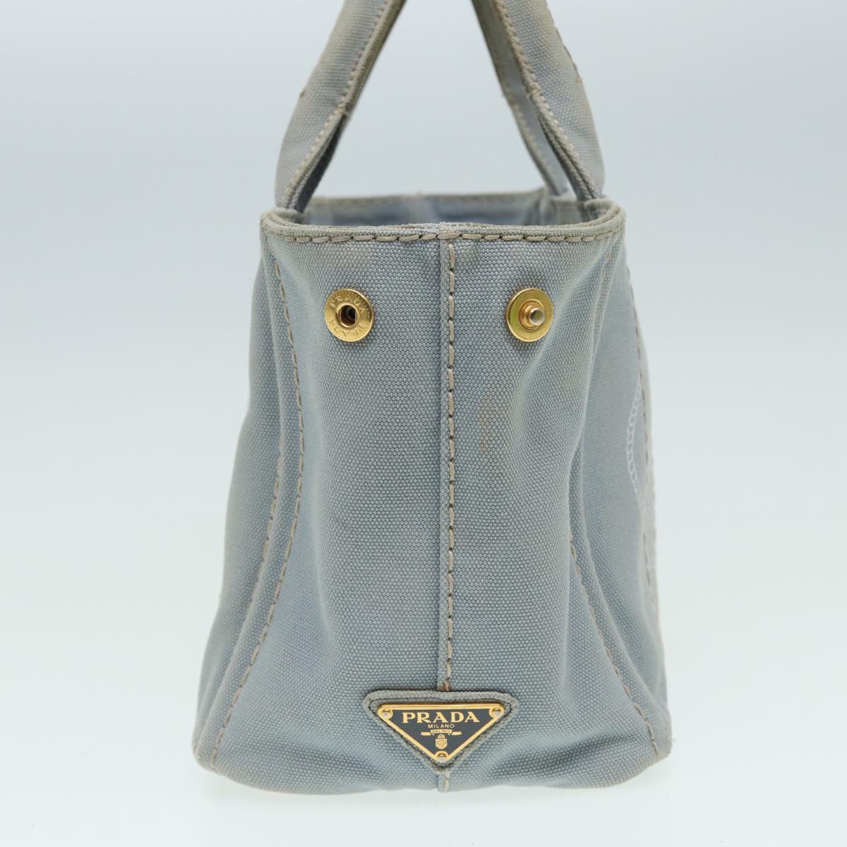 Luxury Prada Canapa PM Hand Bag Canvas Light Blue  84449
