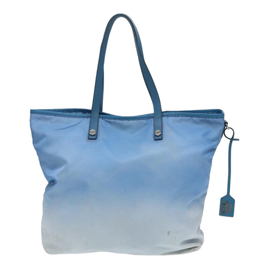 Luxury Prada Floral Tote Bag Nylon Blue Green  84450
