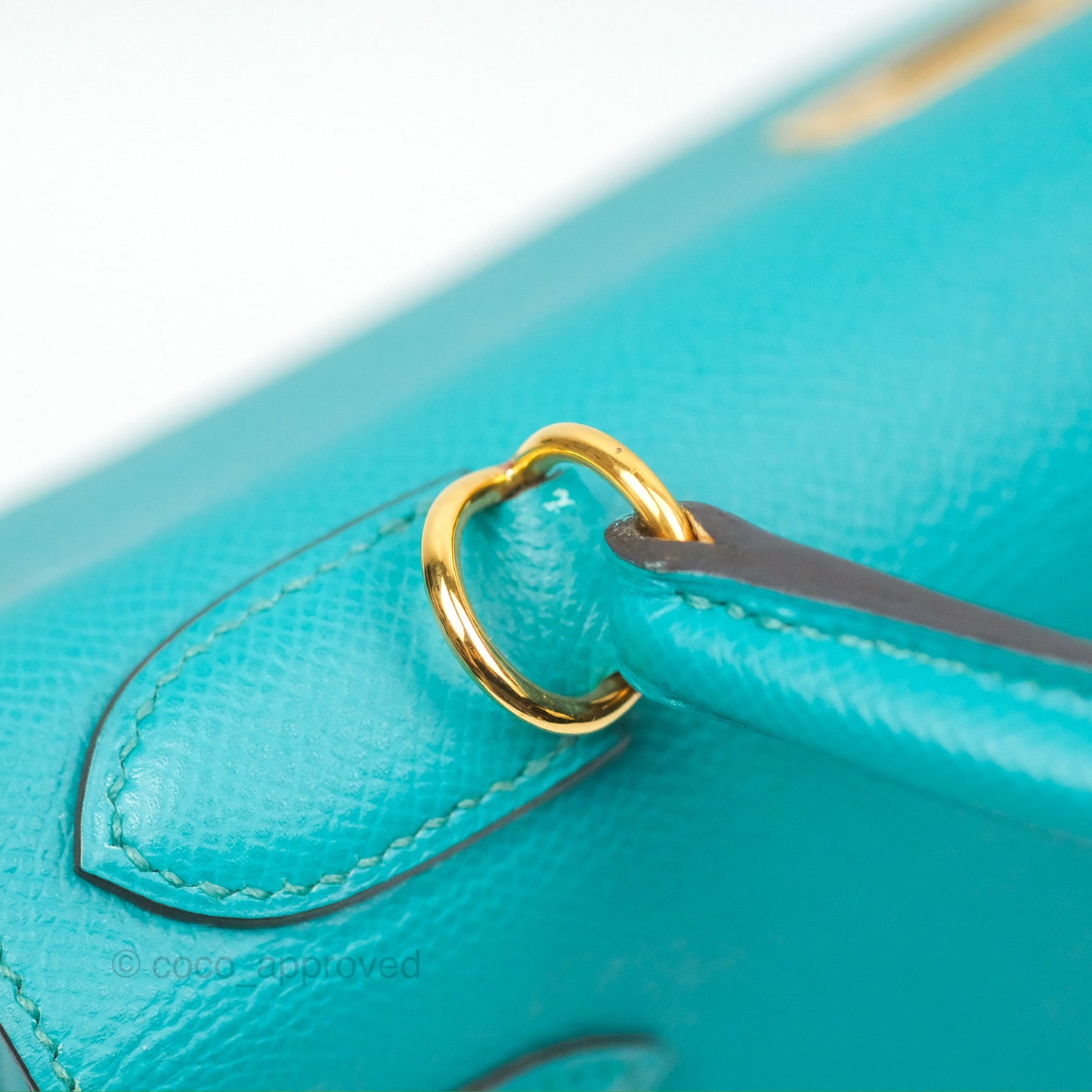 Hermès Sellier Kelly 28 Bleu Paon Epsom Gold Hardware