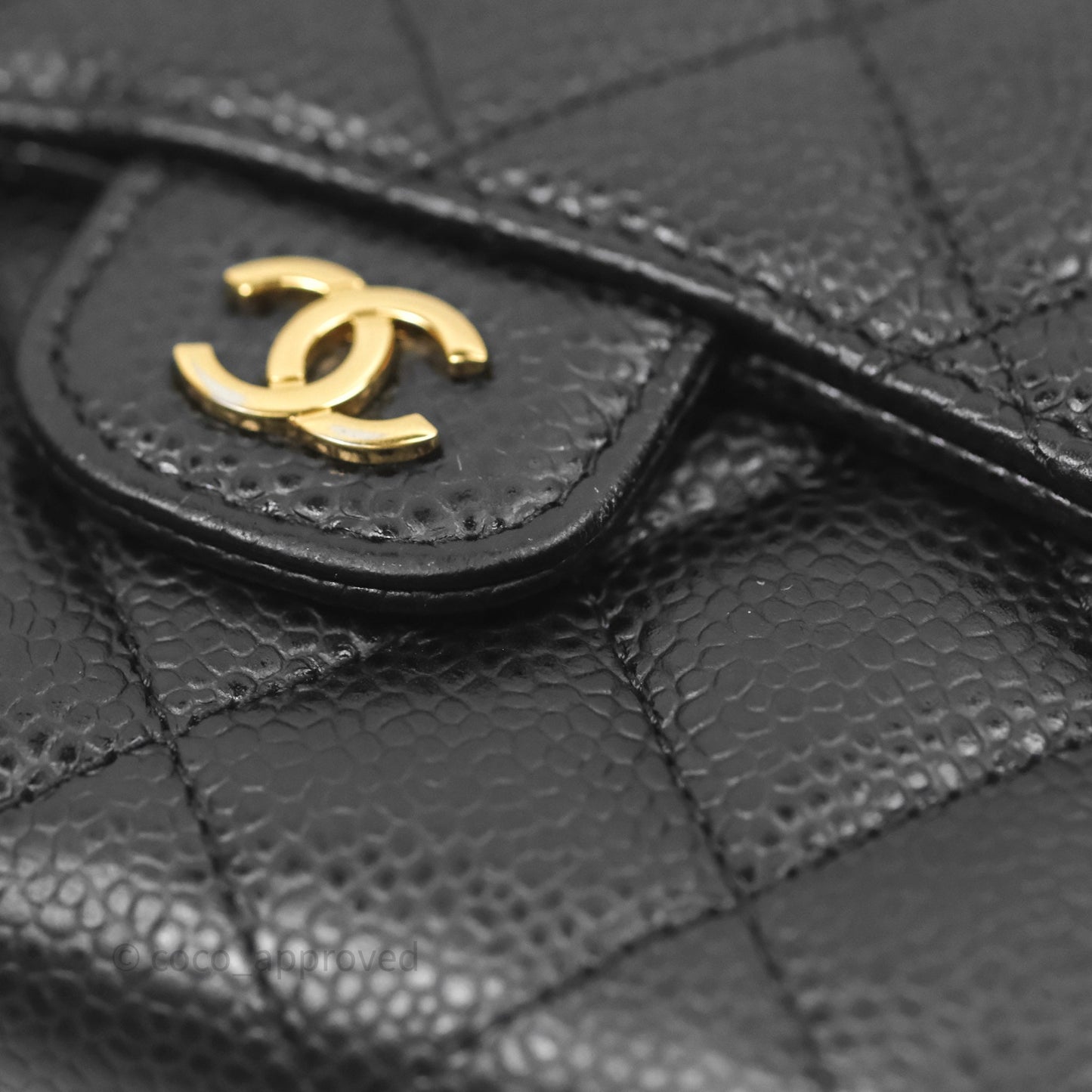 Chanel Classic Short Flap Wallet Black Caviar Gold Hardware