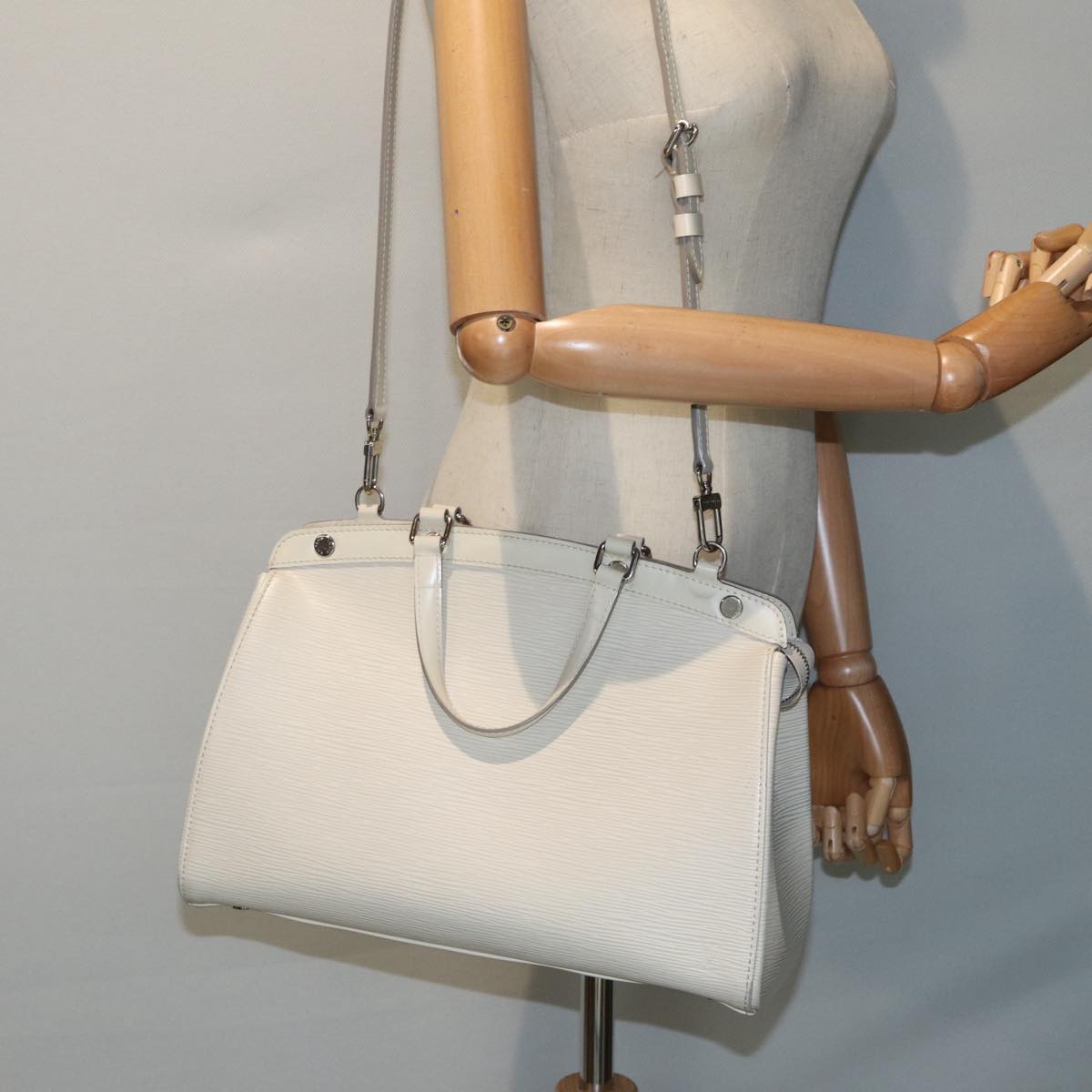 LOUIS VUITTON Epi Blair MM Hand Bag 2way White Yvoire M40330 LV 84482