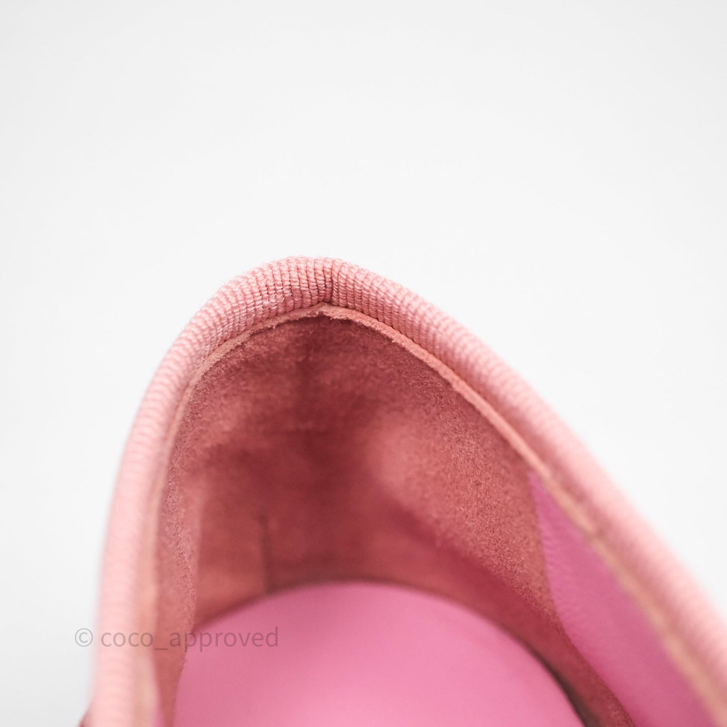 Chanel Ballerina Flats Camellia Quilts Pink Velvet Size 38