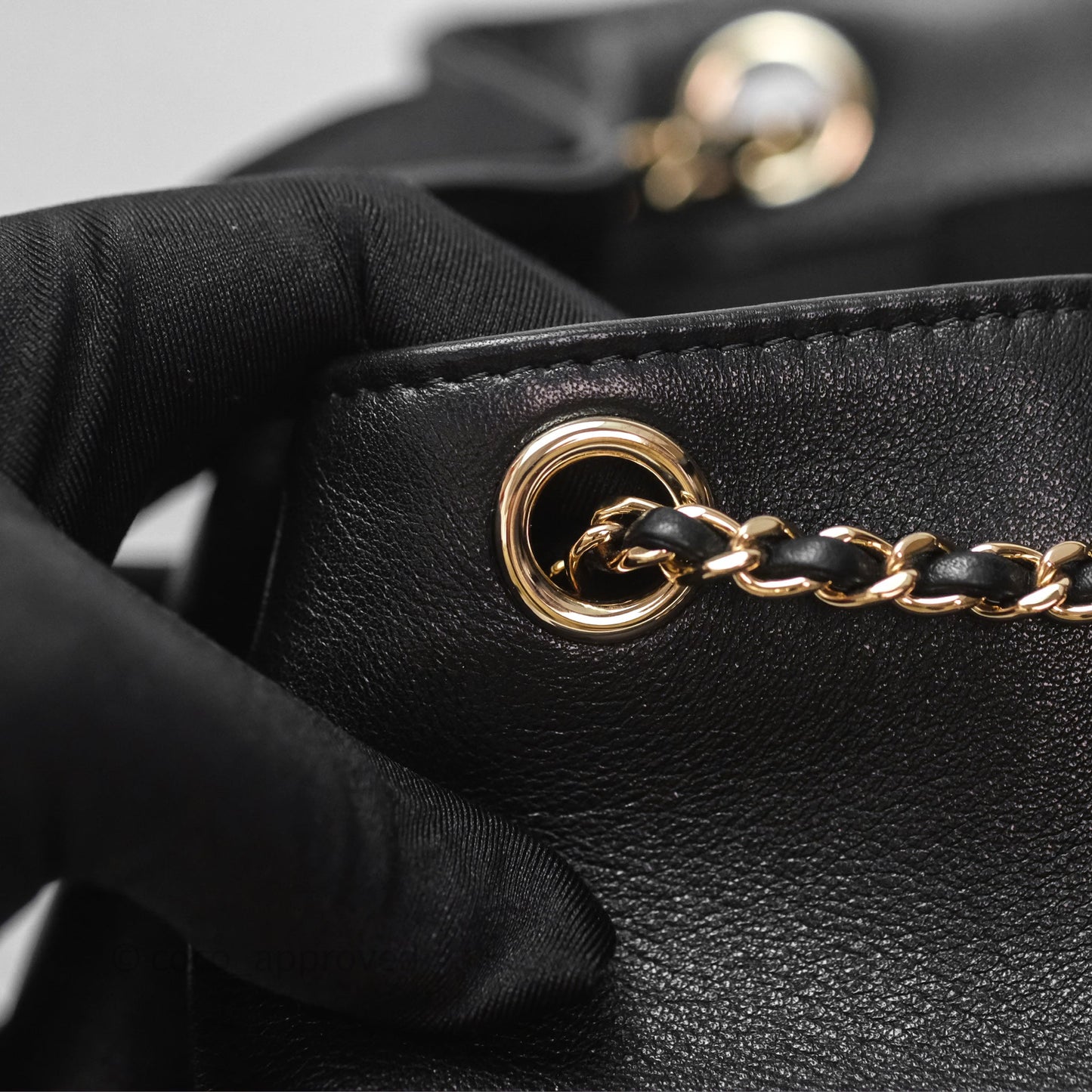 Chanel Quilted Large Duma Drawstring Backpack Black Calfskin