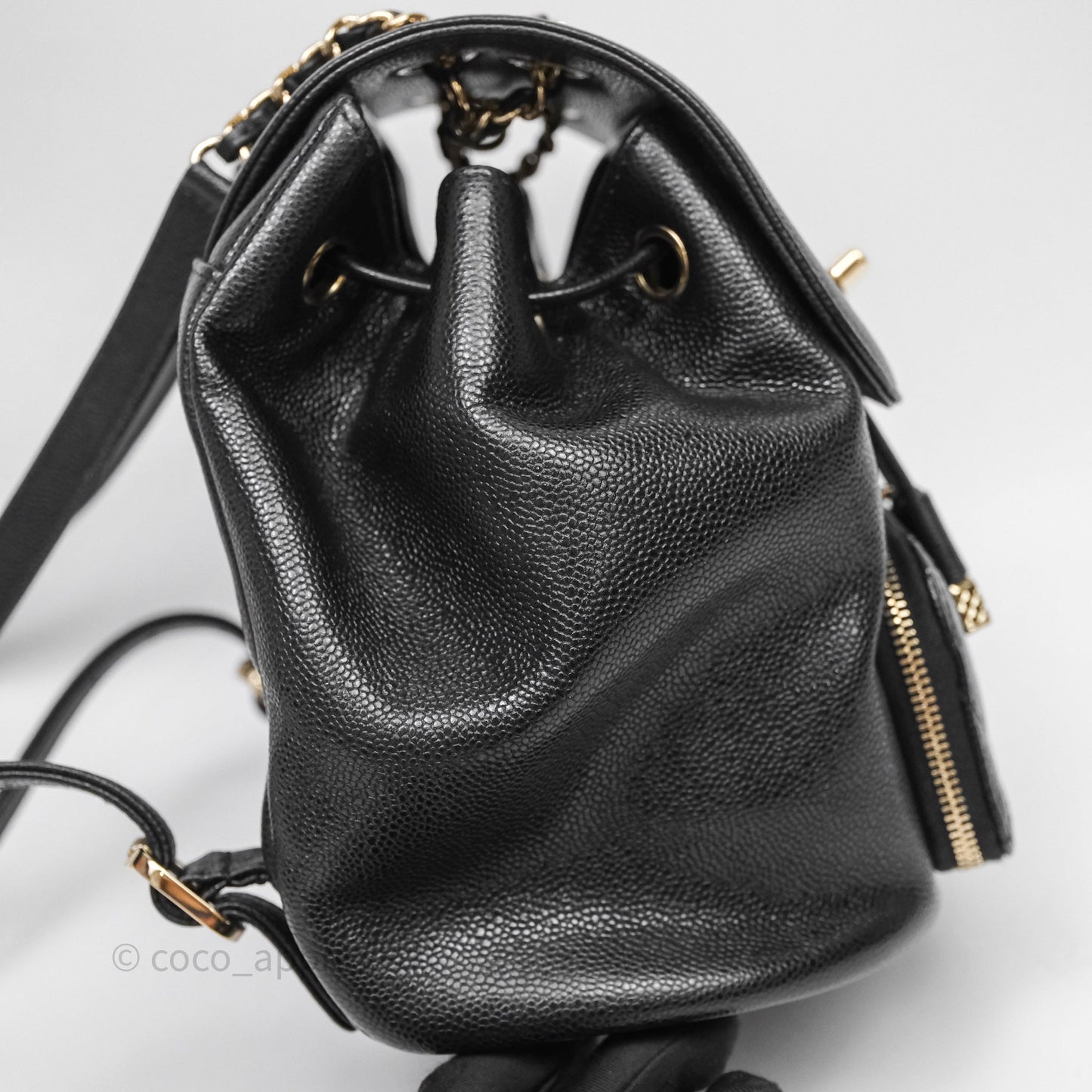 Chanel Quilted Mini Business Affinity Backpack Black Caviar Gold Hardware