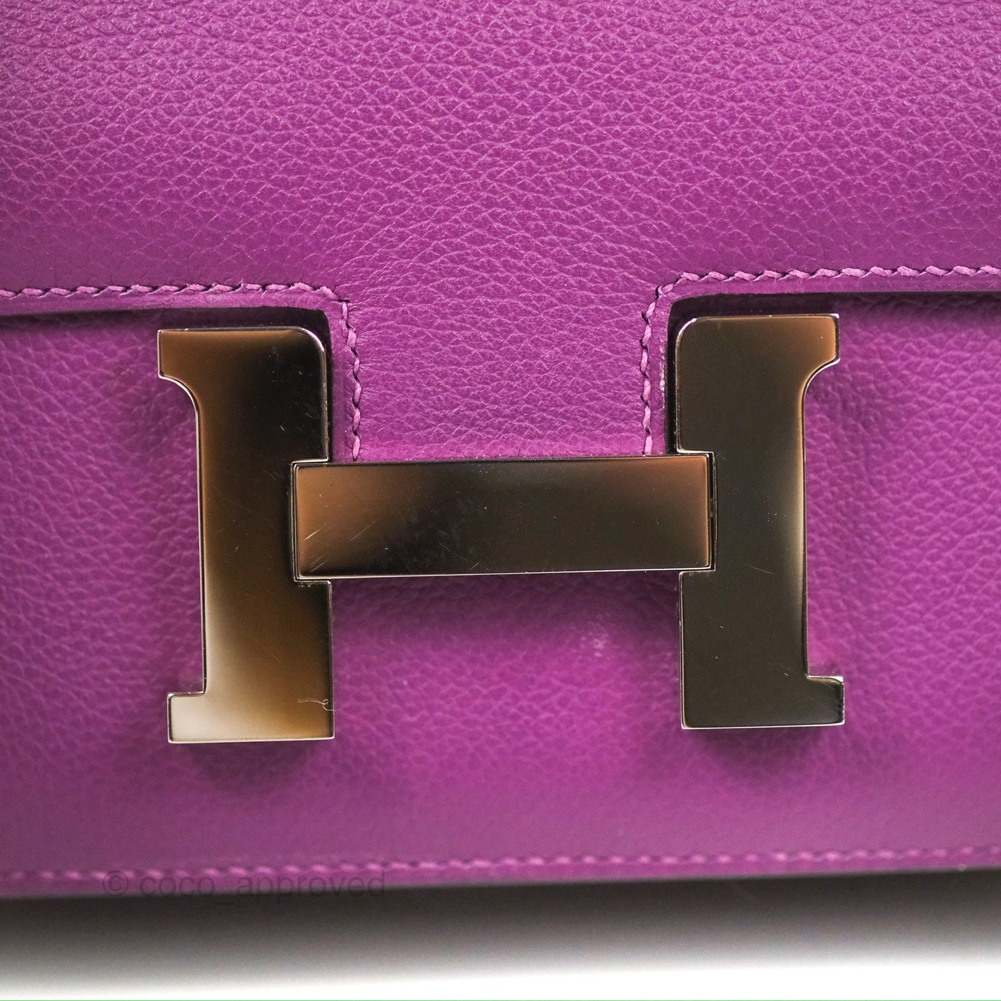 Hermès Constance Mini 18cm Anemone Evercolor Palladium Hardware