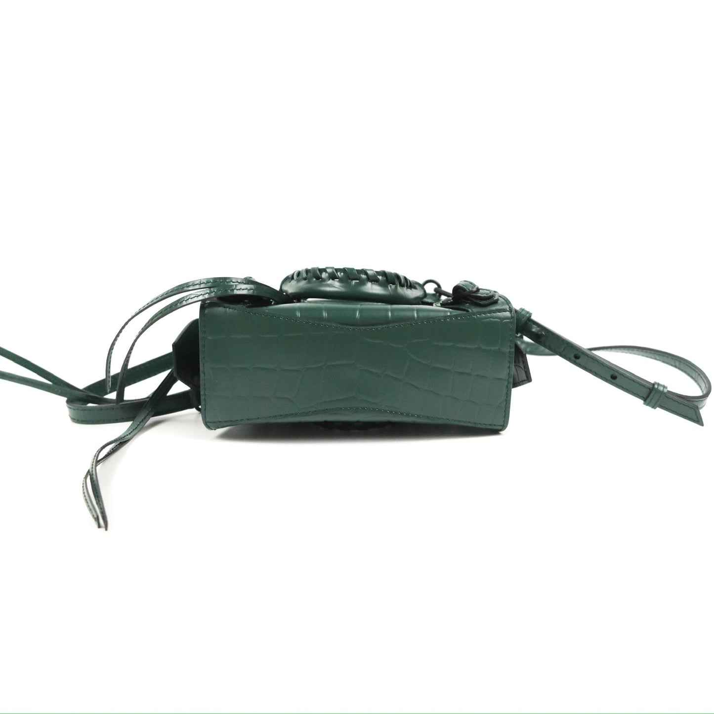 Balenciaga Mini Neo Classic City Bag Green Croc Embossed