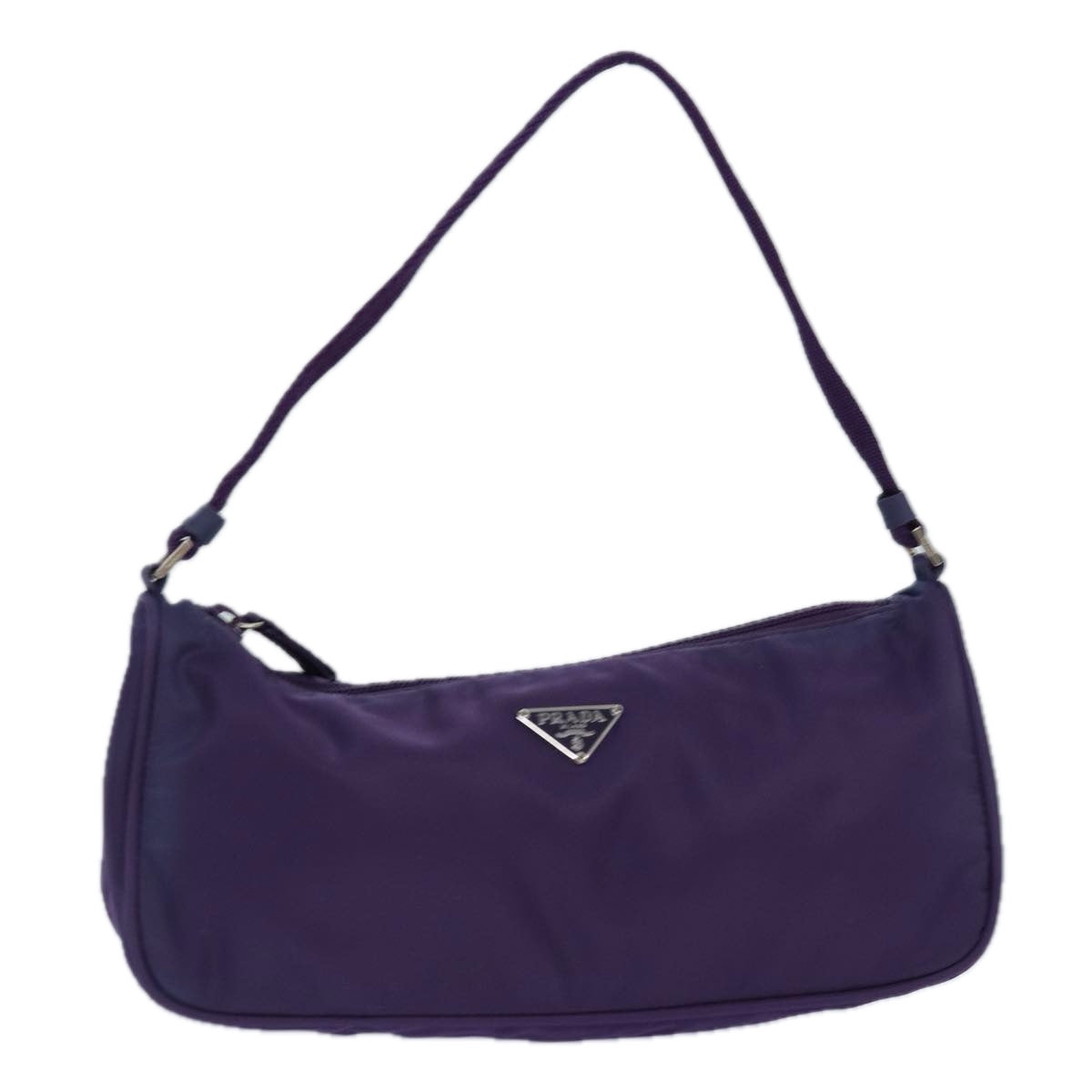 Luxury Prada Accessory Pouch Nylon Purple Silver  84541