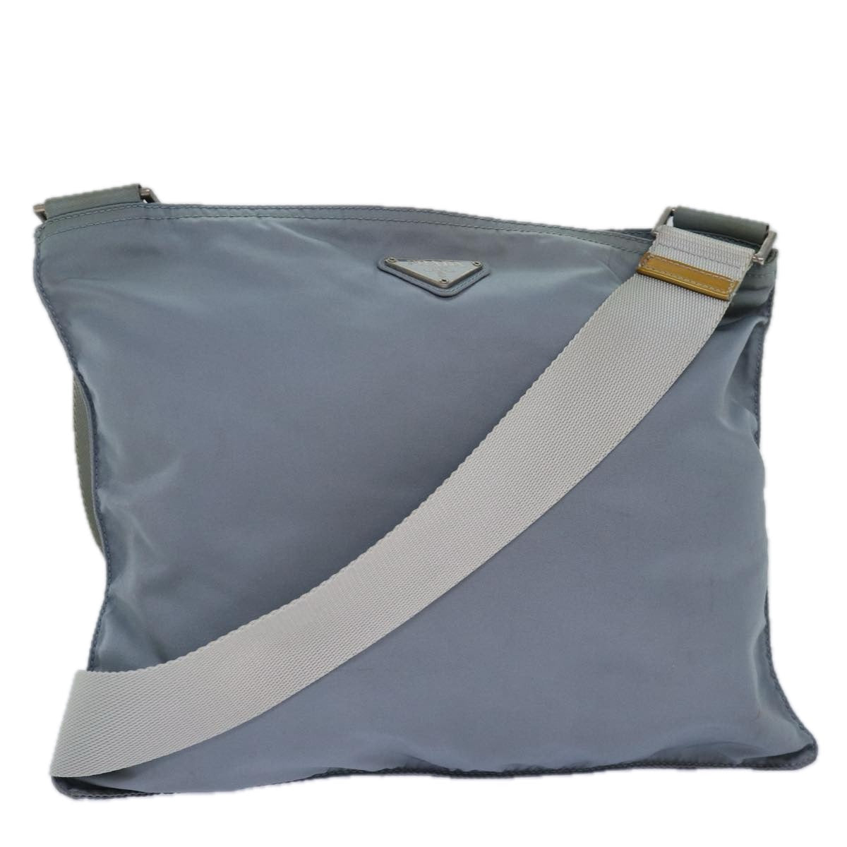 Luxury Prada Shoulder Bag Nylon Light Blue Silver  84542