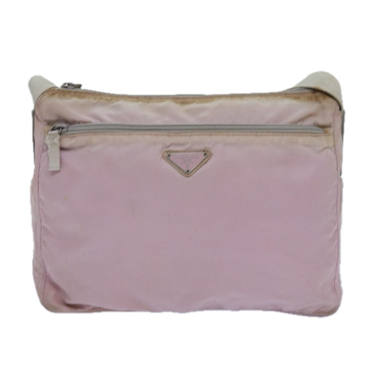Luxury Prada Shoulder Bag Nylon Pink Silver  84543