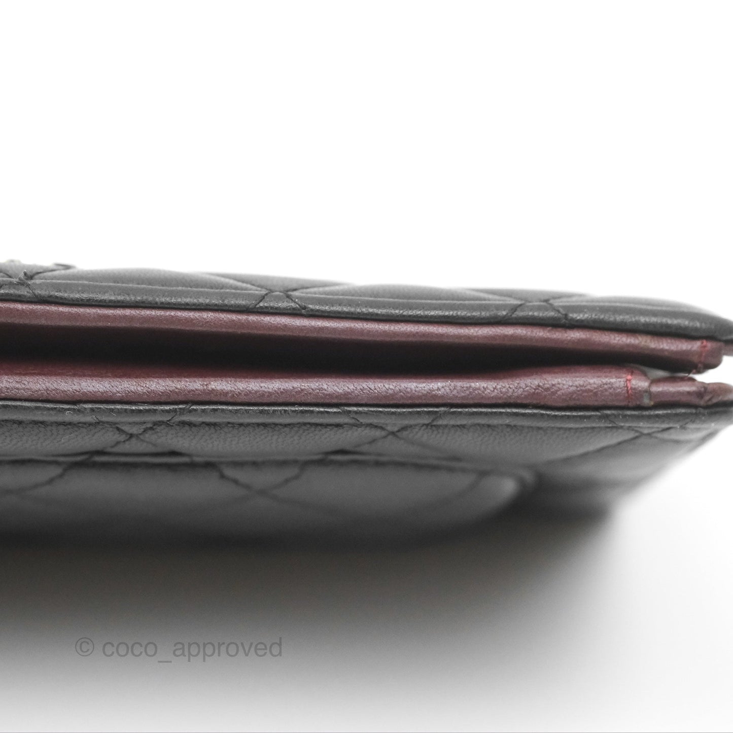 Chanel Classic Quilted Long Wallet Black Lambskin Silver Hardware