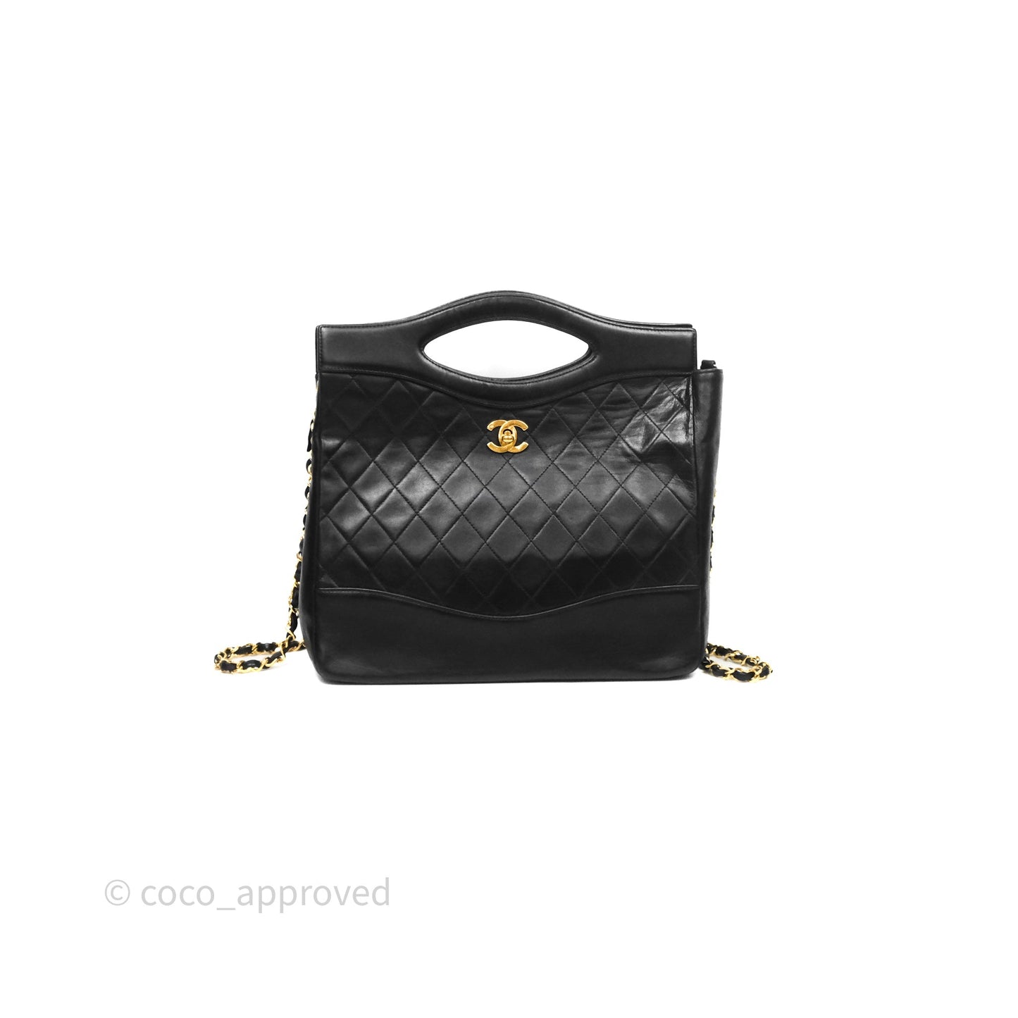 Chanel Vintage 31 Small Bag Black Lambskin 24K Gold Hardware