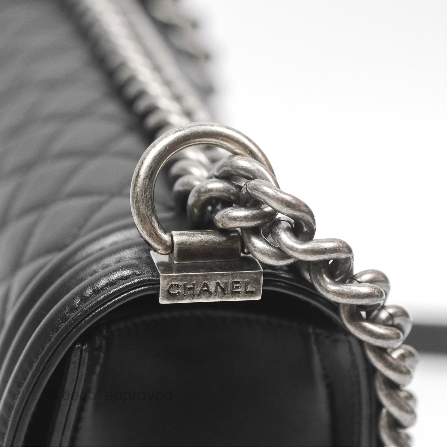 Chanel Medium Boy Quilted Black Calfskin Ruthenium Hardware