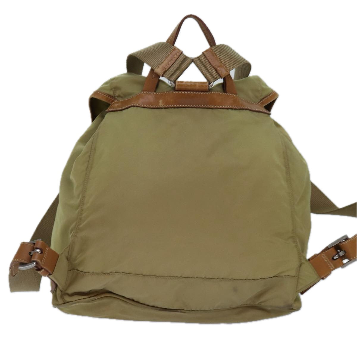 Luxury Prada Backpack Nylon Cream Silver  84575